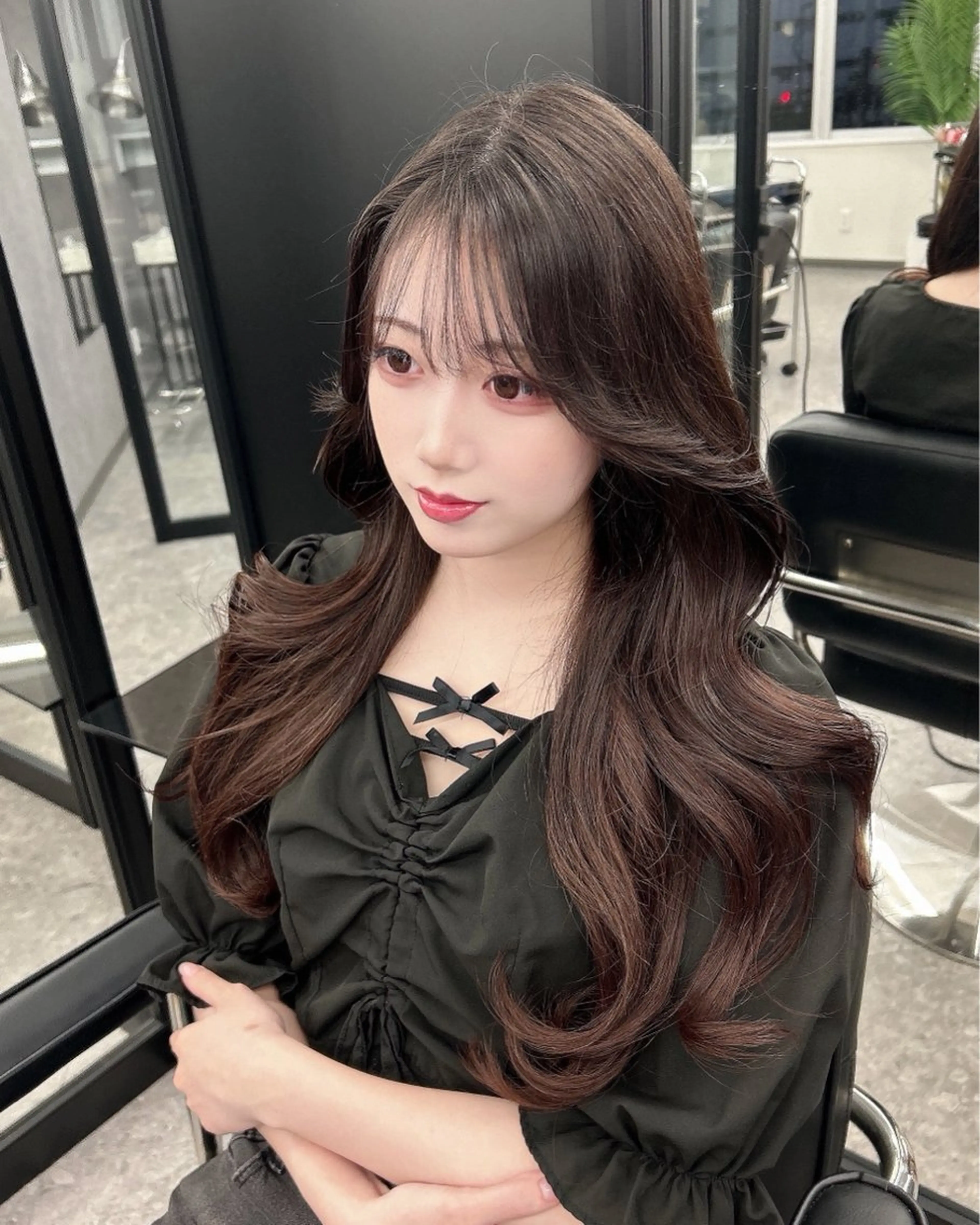 ロング レイヤーカット カット nanaka 🤍韓国ワンホンヘアのヘアスタイル