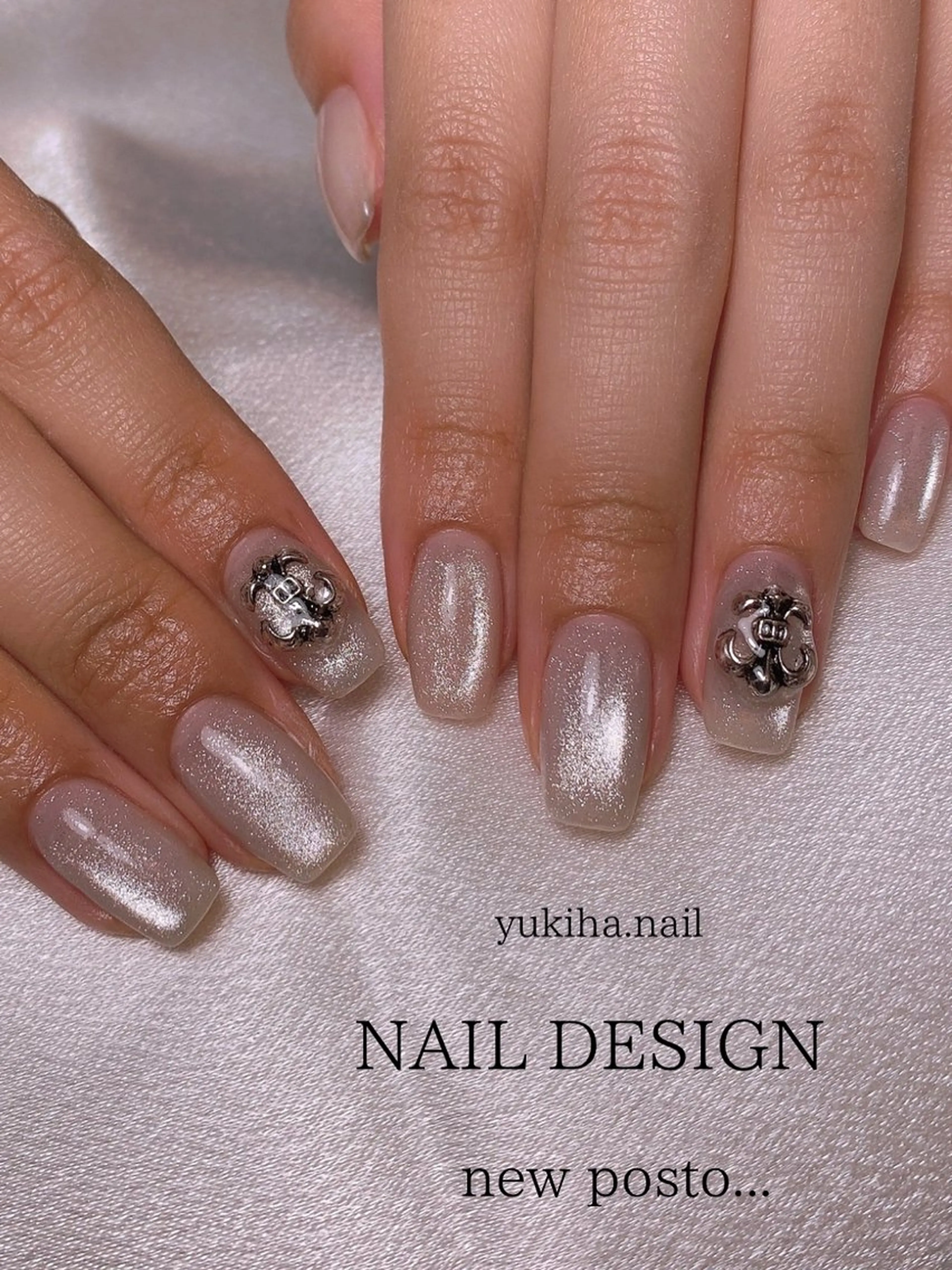 ネイル マグネットネイル マグネットワンカラー ワンカラーネイル ハンドネイル フットネイル 大原 幸華のネイルデザイン