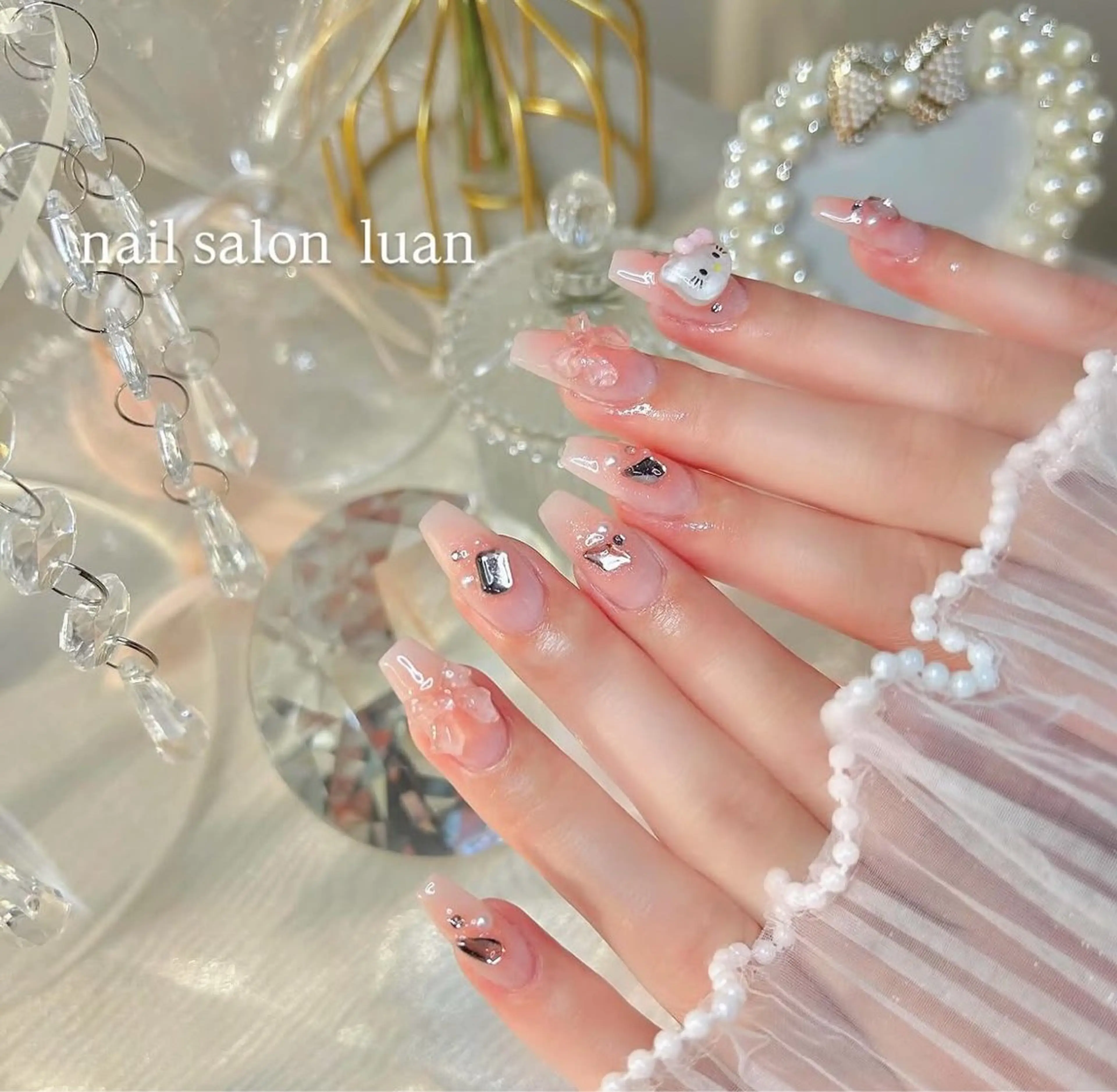 ネイル 長さ出し 持ち込み nail salon luan堀江店のネイルデザイン