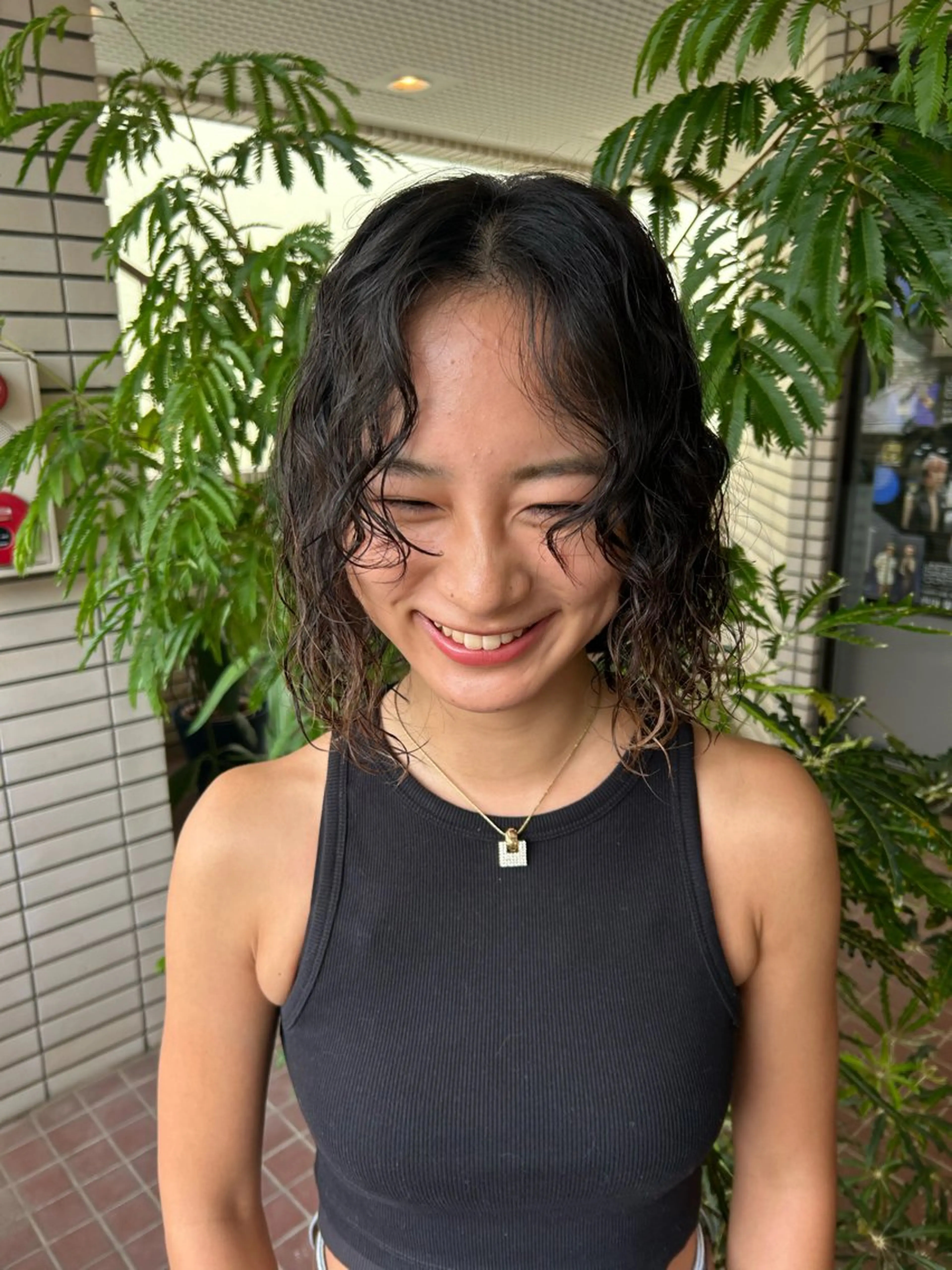 ショート カット パーマ 艶カラー/レイヤー /メンズ/マツエクのヘアスタイル