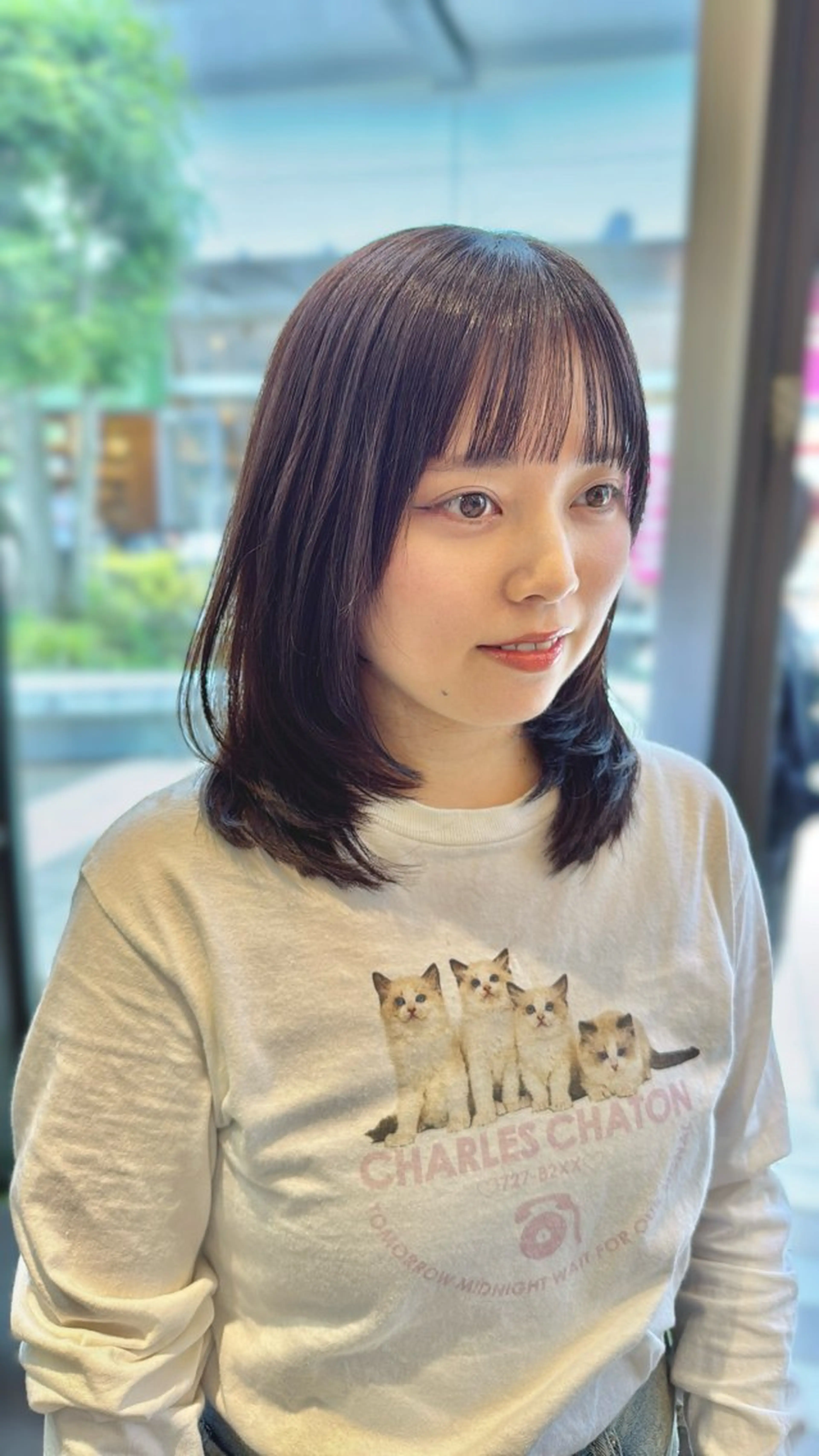 ミディアム カット ヘアカラー レイヤーカット /momocaのヘアスタイル