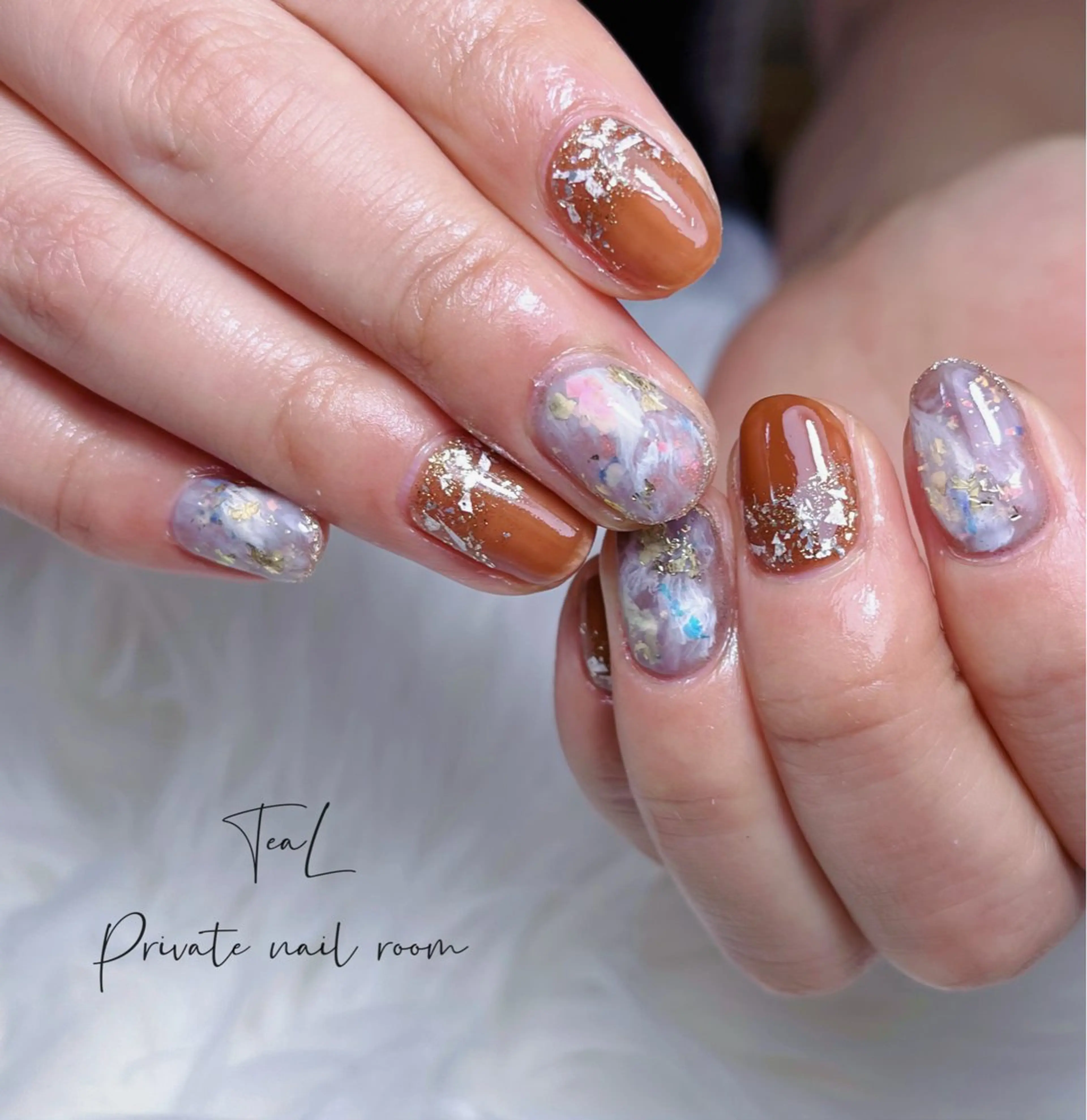 ネイル ブラウン TeaL nailのネイルデザイン