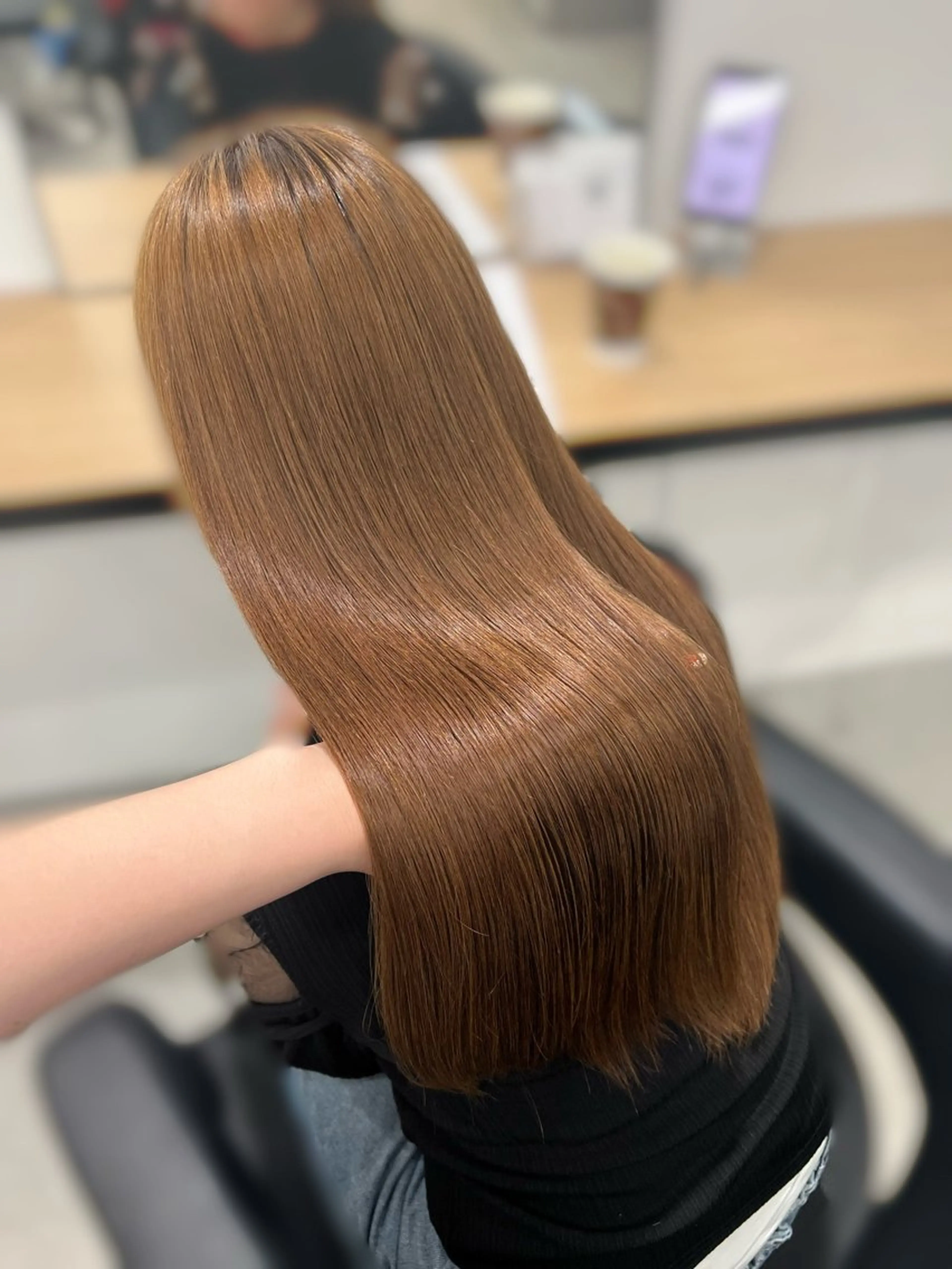 ロング カラー ブリーチ 髪質改善 トリートメント ヘアカラー 💗愛され暖色💗 ピンク/レッド💗のヘアスタイル