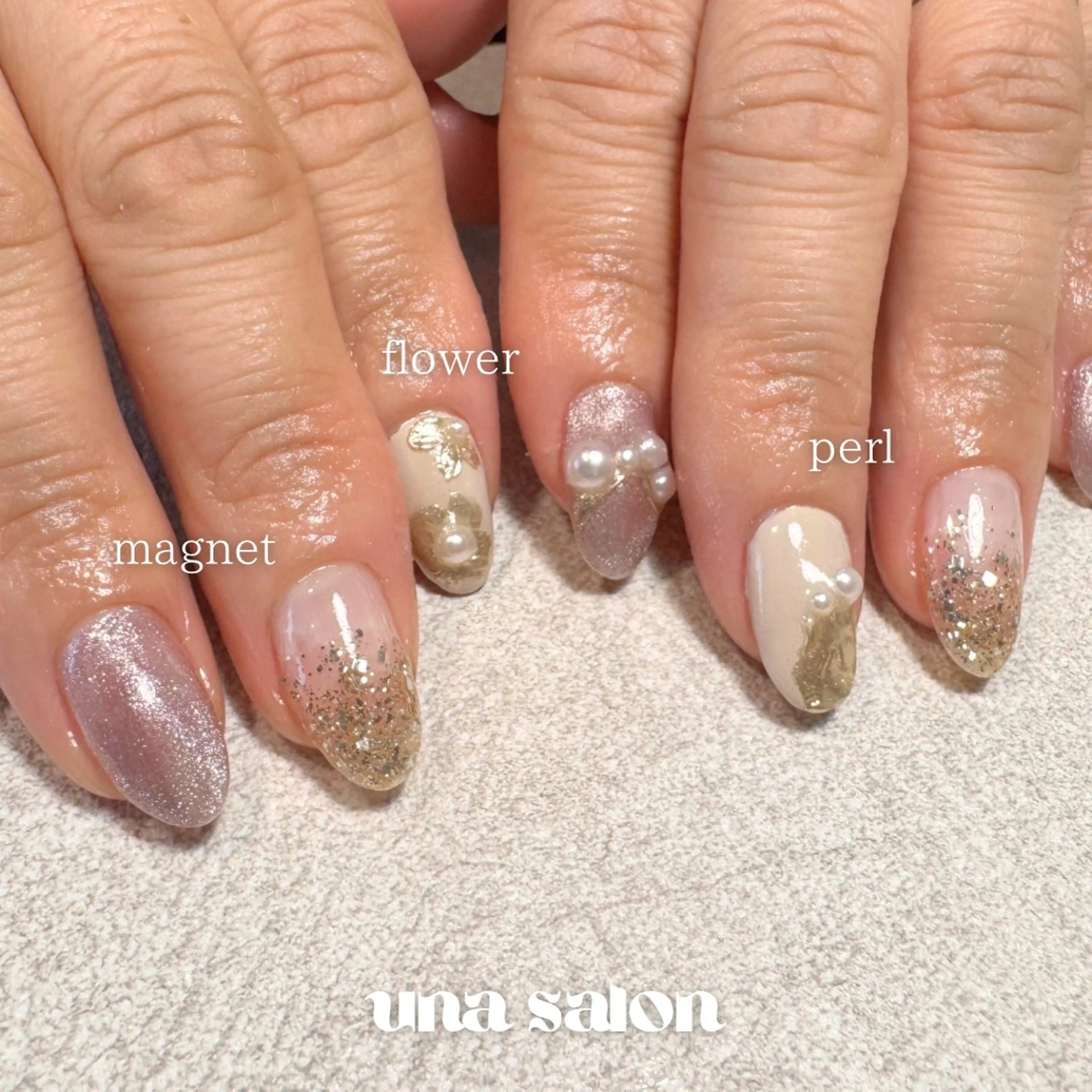 ネイル フラワーネイル マグネットネイル una salon / ネイル&顔脱毛のネイルデザイン