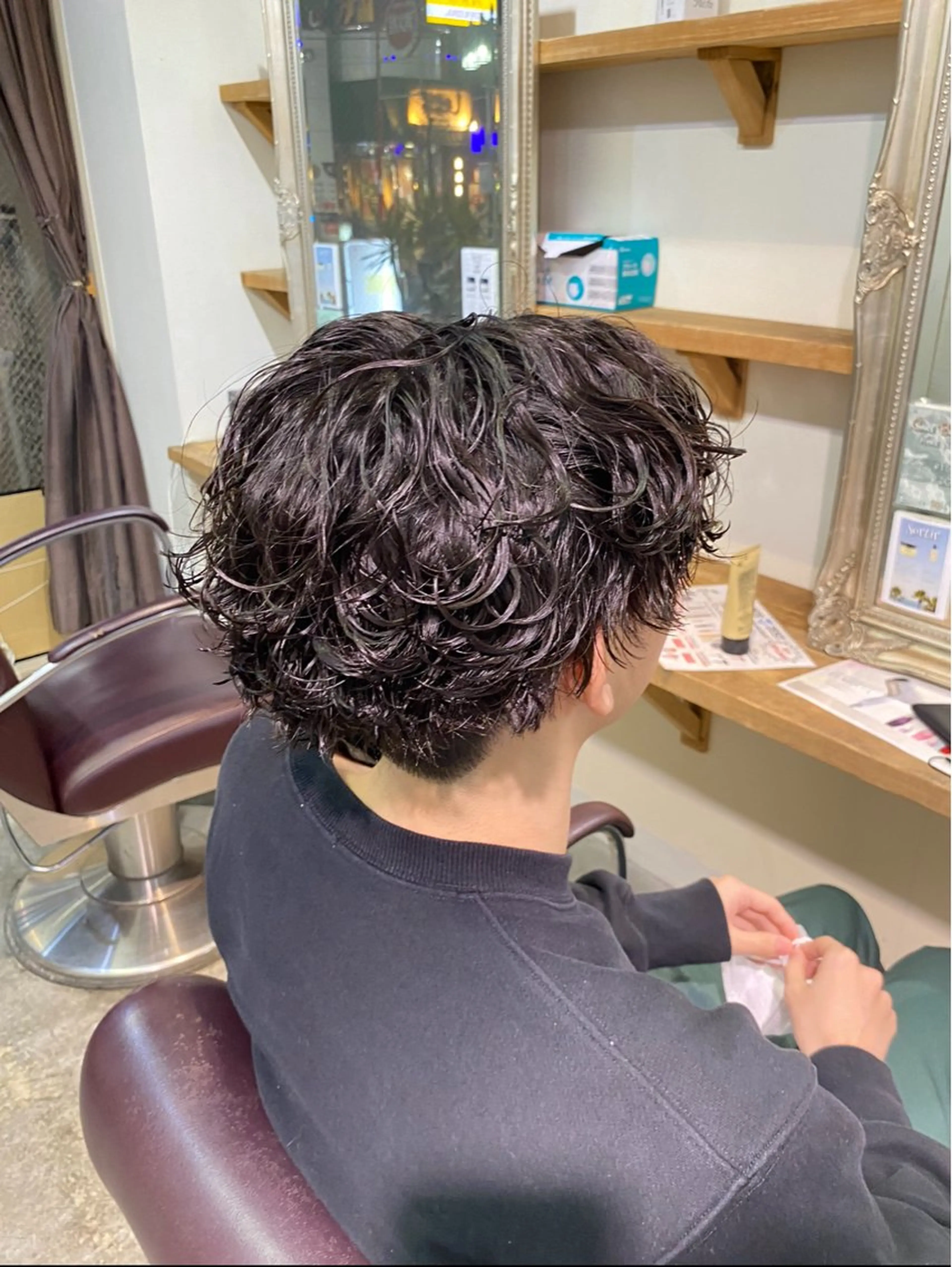 ショート パーマ メンズ カット パーマ パーマ特化/フェザー パーマシャドウ/真生のヘアスタイル