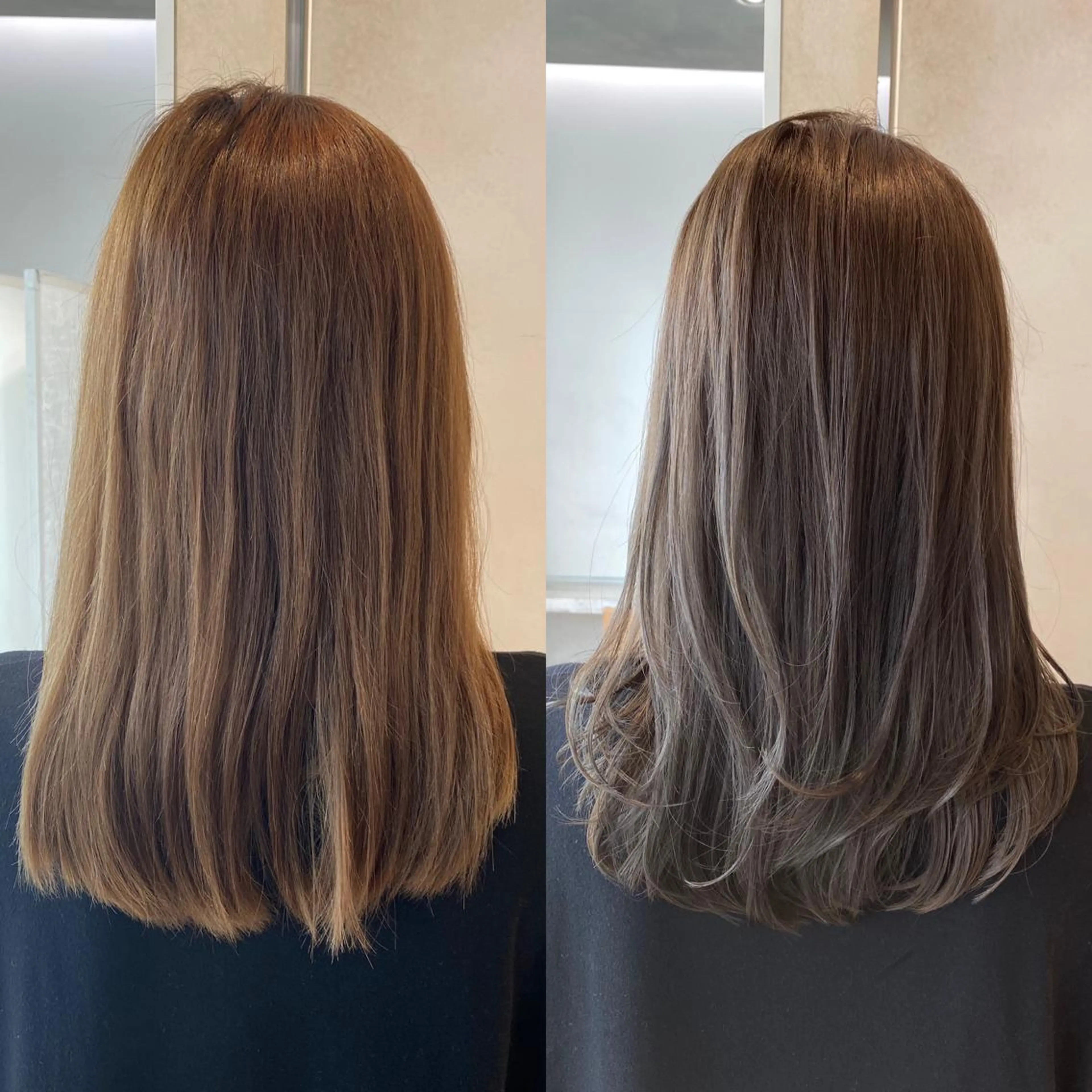 セミロング カラー カット ヘアカラー トリートメント 顔まわりカット🌟 くびれヘア/寺門遥輝のヘアスタイル