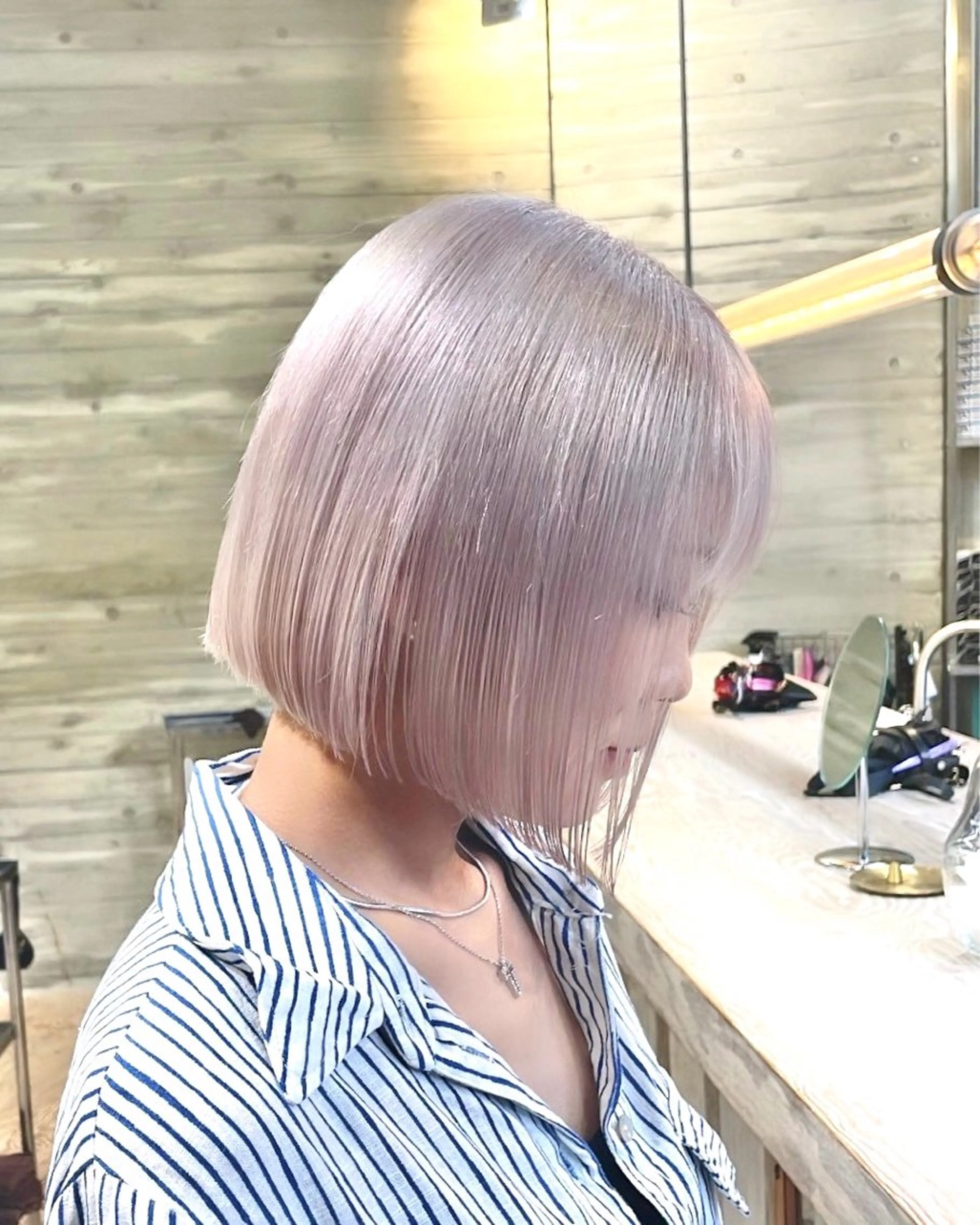 ミディアム カラー ヘアカラー トリートメント 色落ち綺麗透明感カラ /ボブ/ナカツヒカルのヘアスタイル