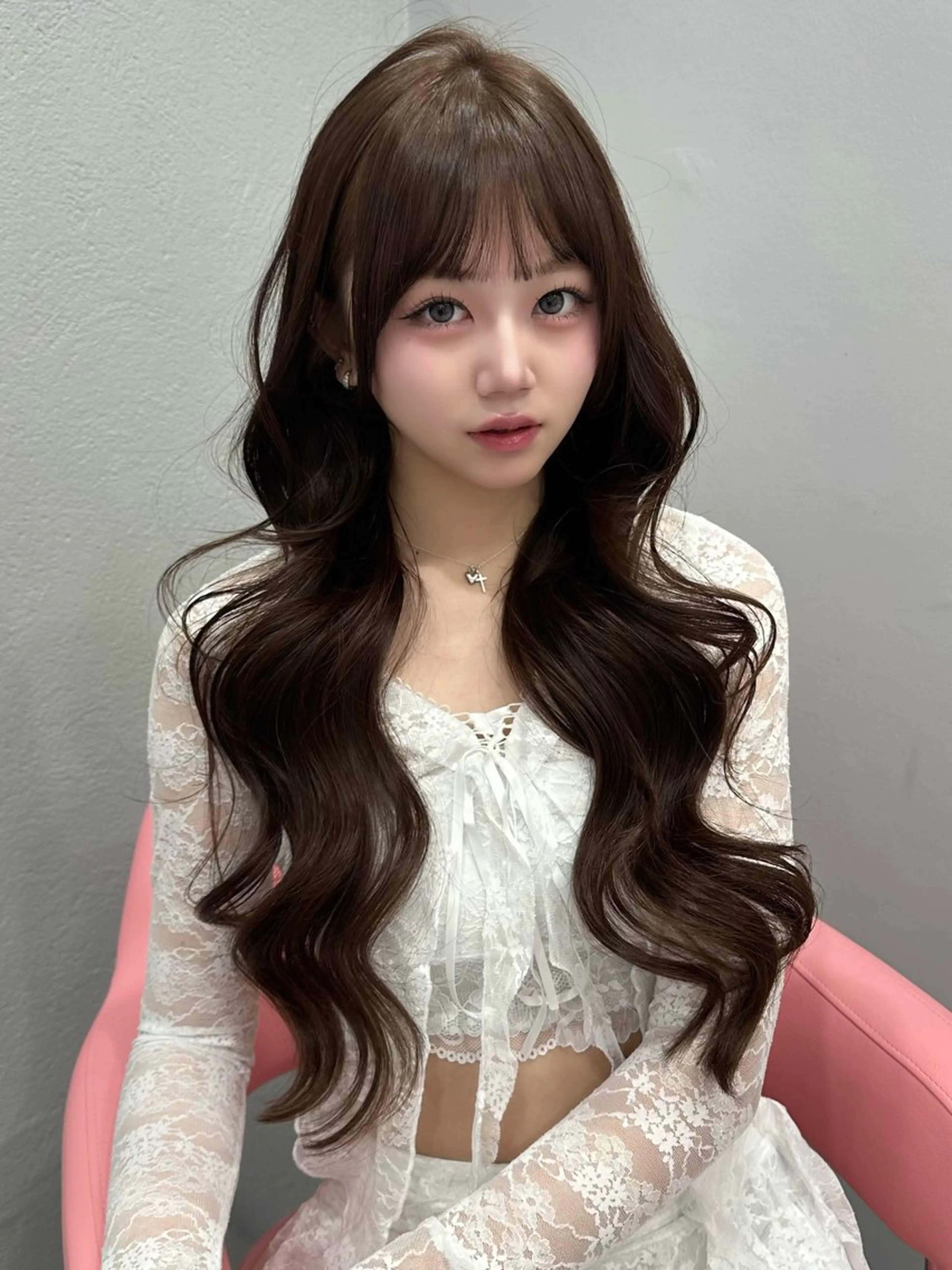 ロング カット 𝑴𝑶𝑲𝑨渋谷 トレンド韓国ヘア🩷のヘアスタイル