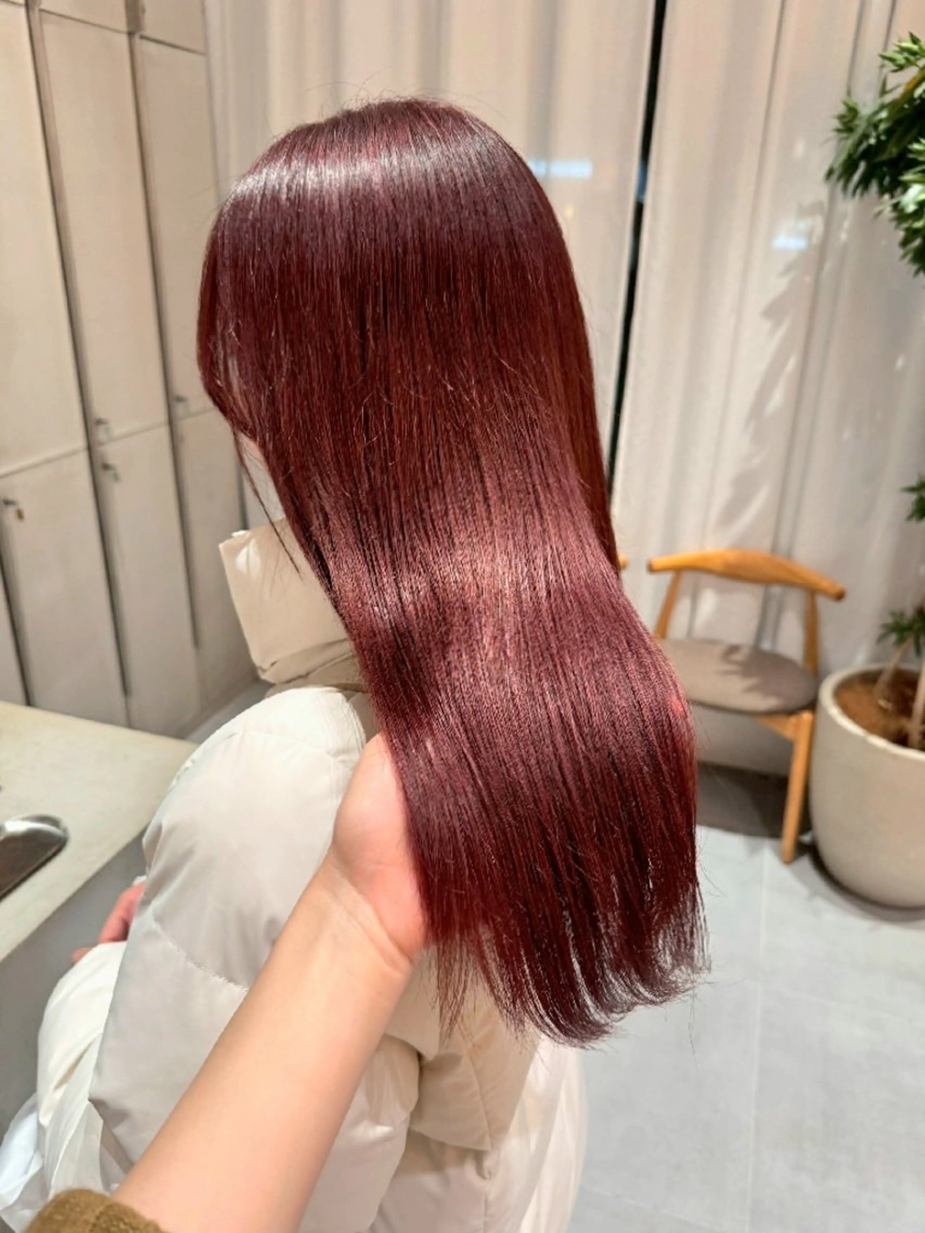 ロング カラー ブリーチ レッドカラー ヘアカラー あかり/ 艶カラー/メンズのヘアスタイル