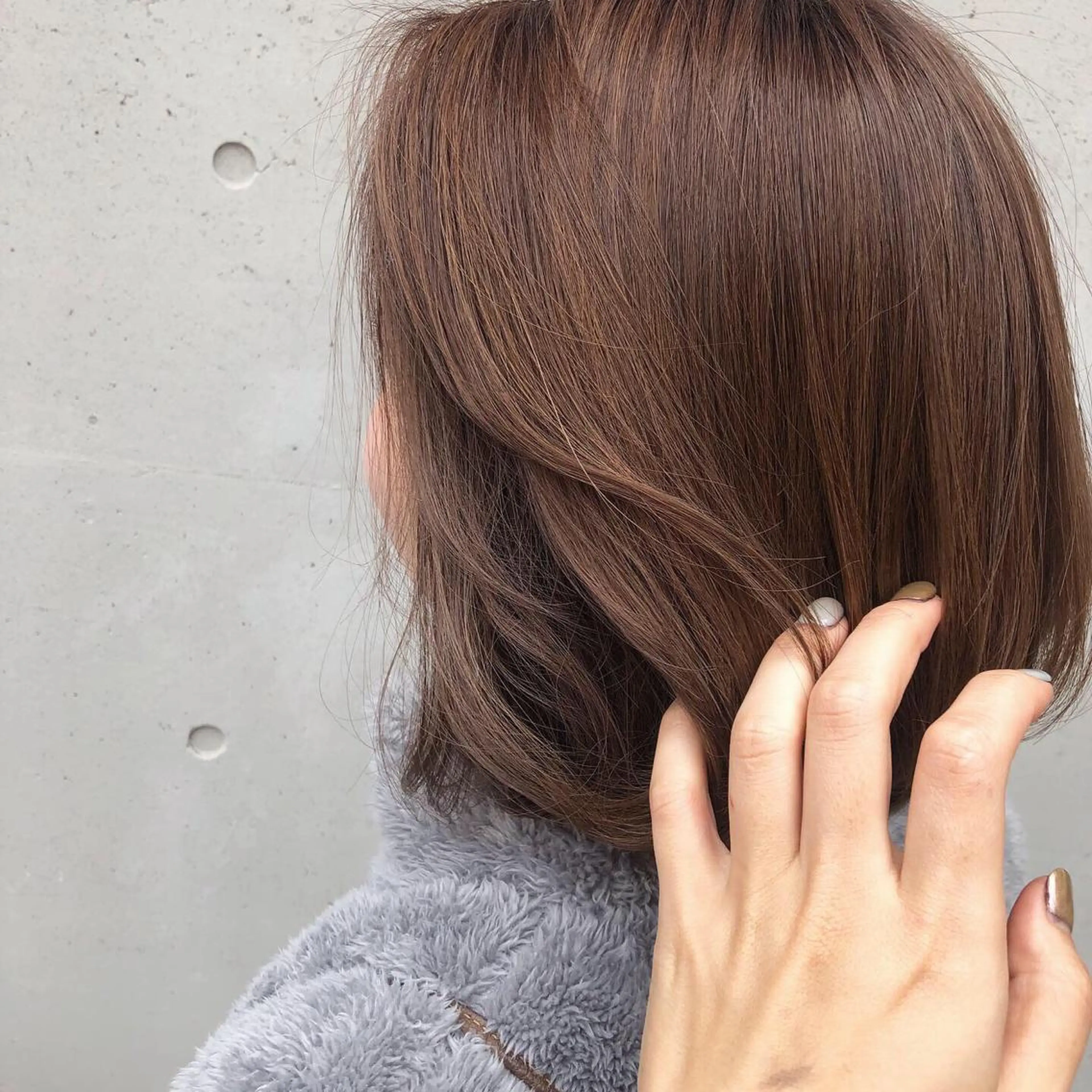 ミディアム カラー ヘアアレンジ ブラウンカラー オレンジ オレンジブラウン ボブ 韓国風ヘア カット ヘアカラー トリートメント 酸性縮毛矯正🧴韓国 レイヤー/髪質改善のヘアスタイル