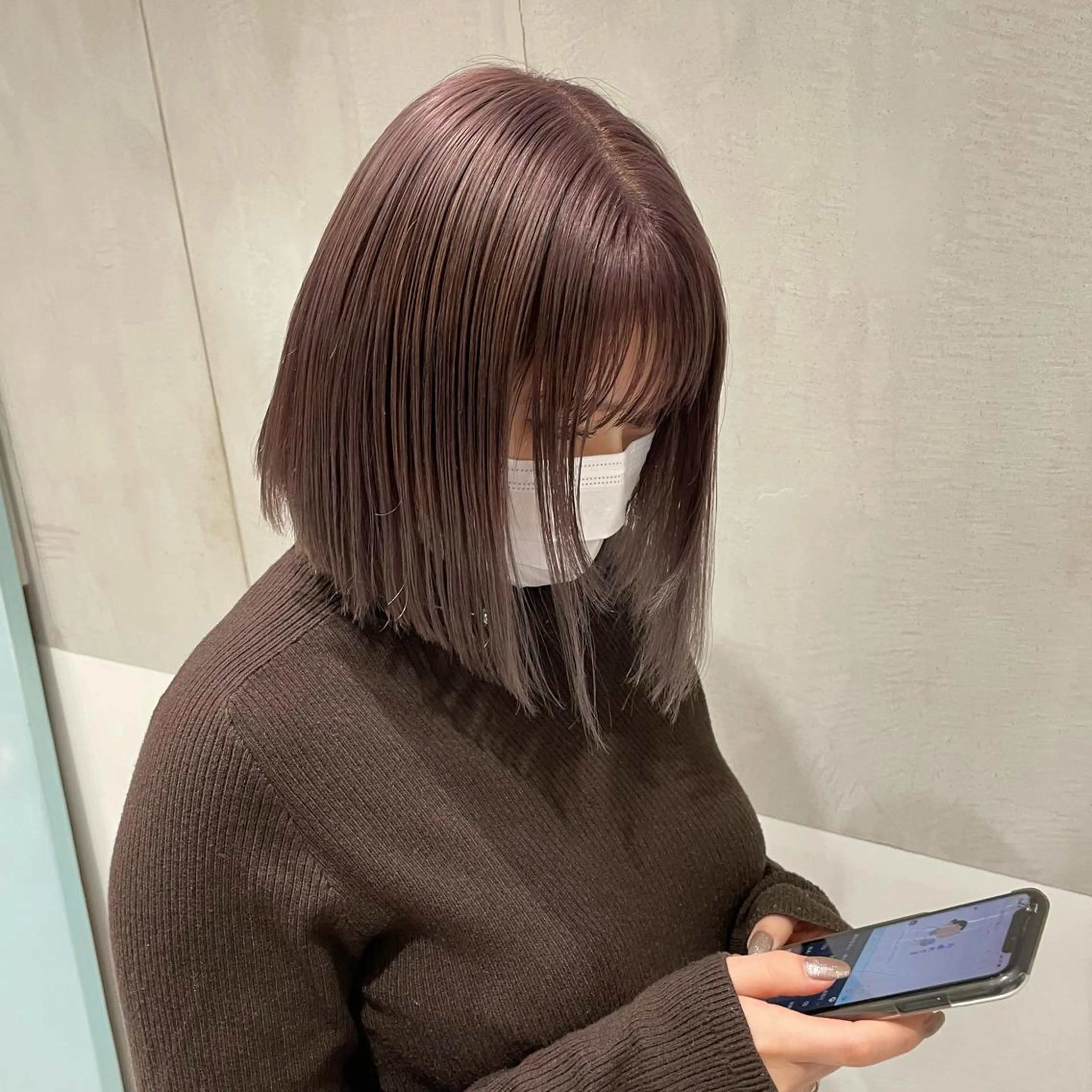 ミディアム オリーブ カラー✨有坂映哉のヘアスタイル