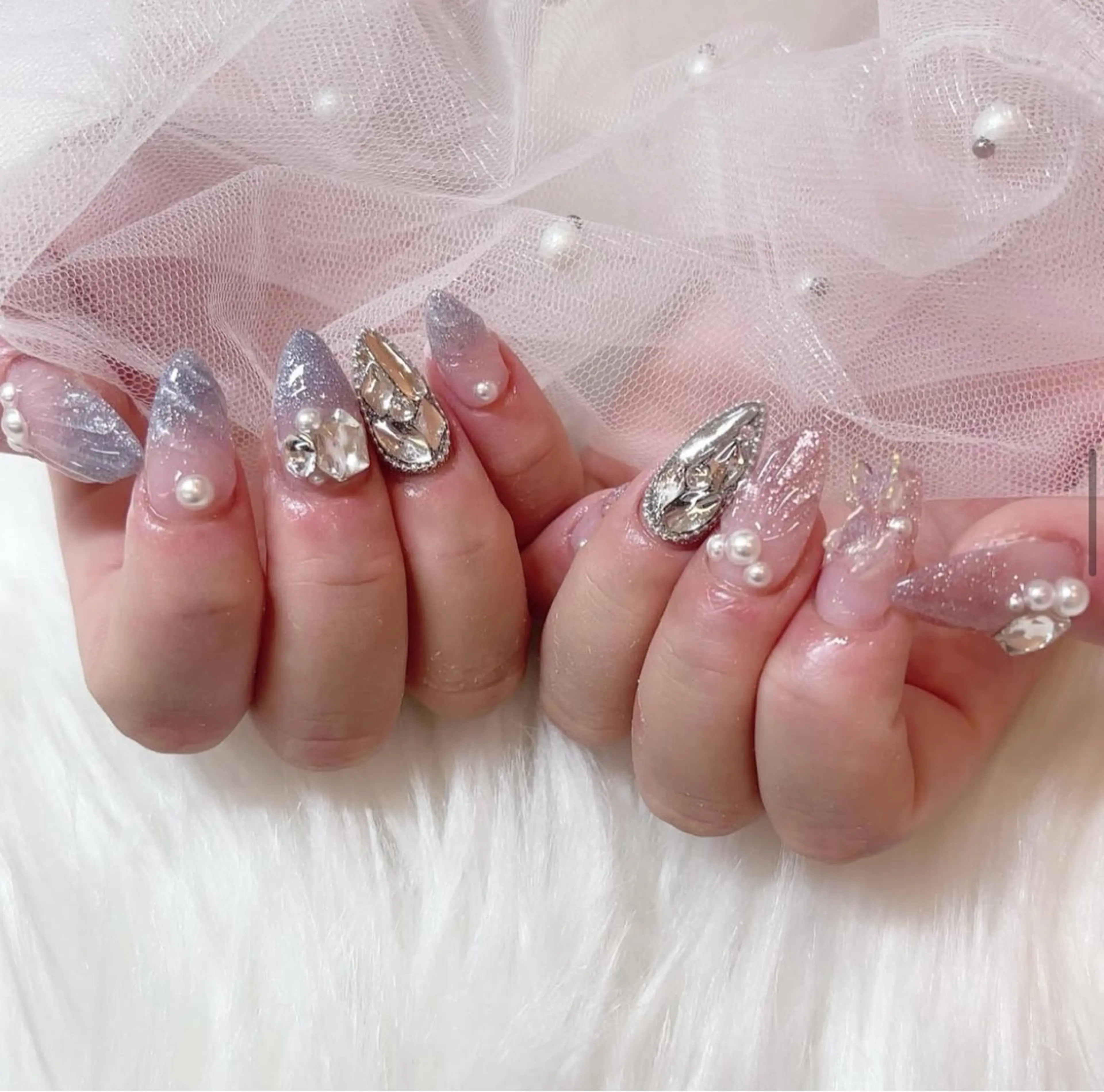 ネイル アートネイル フラワーネイル フレンチネイル ジェルネイル グラデーション ハンドネイル Ryu Nail NekoChanのネイルデザイン