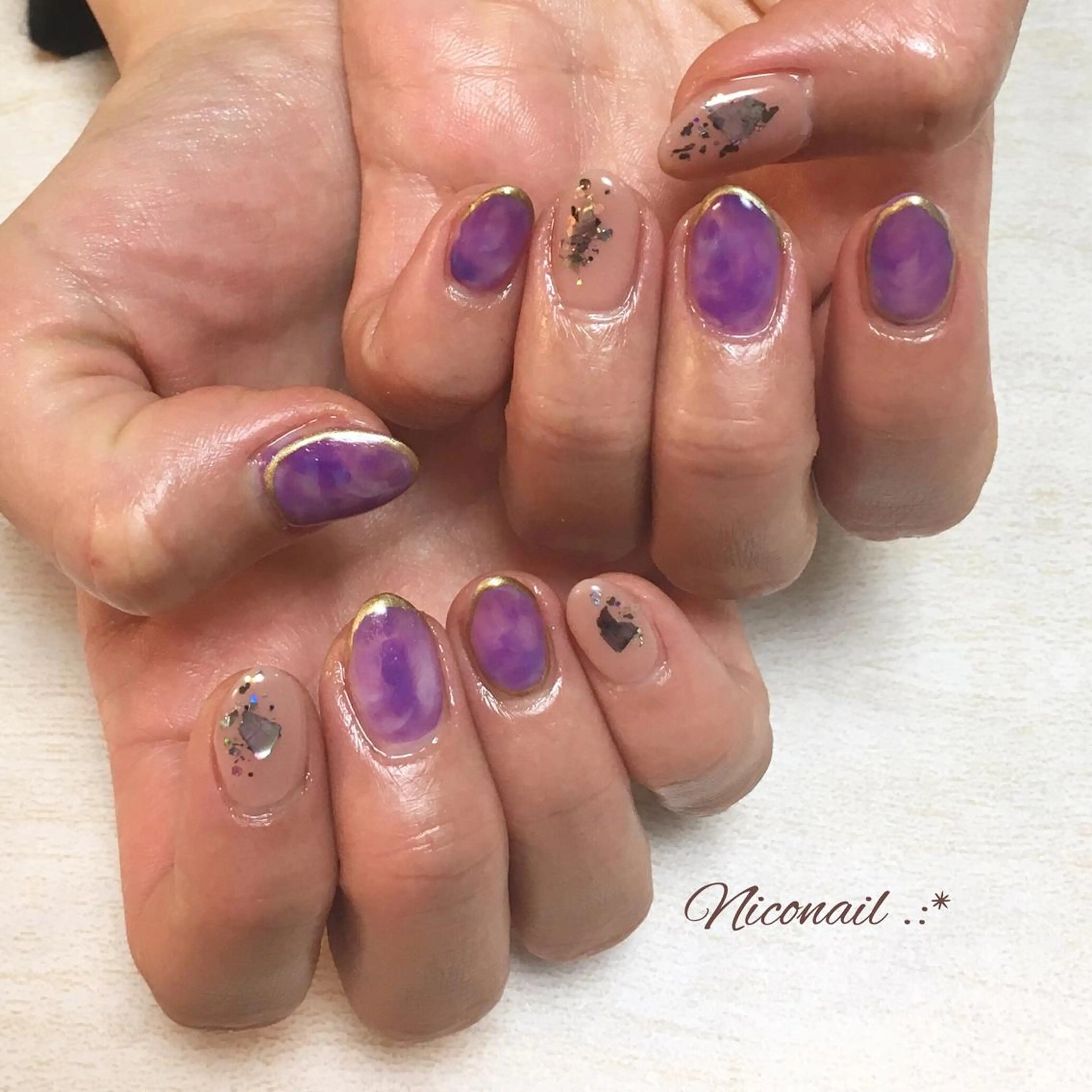 ミディアム ネイル ニュアンスネイル Niconail ☆ 仙川/ Aiのネイルデザイン