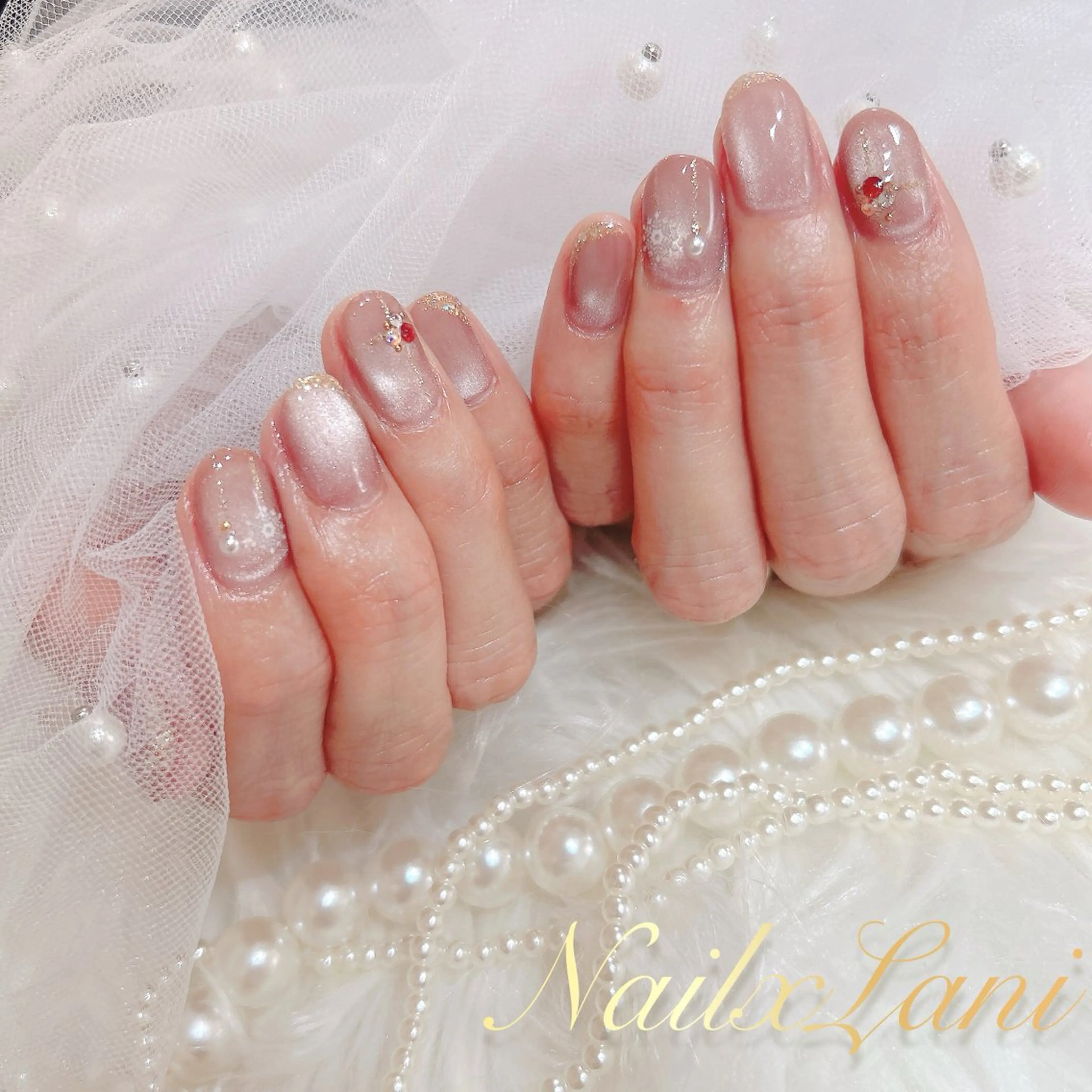ネイル フットネイル ジェルネイル マグネットネイル パラジェル Nail×Lani 深爪矯正対応◎のネイルデザイン