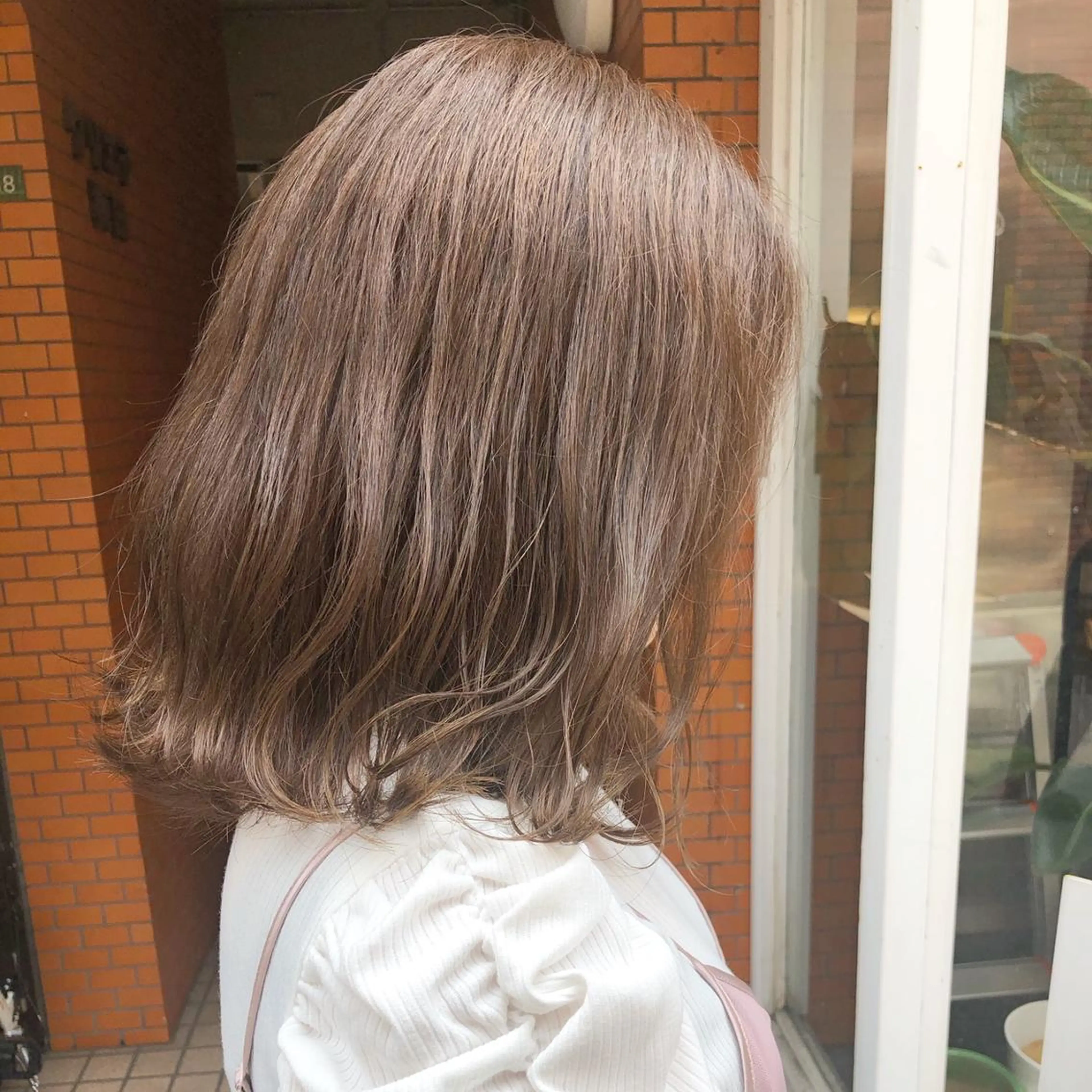 ミディアム カラー キッズ ヘアアレンジ アディクシーカラー バレイヤージュ ミストバング ベージュカラー 黒髪 女性専用サロン 【中崎町】ゆきみのヘアスタイル