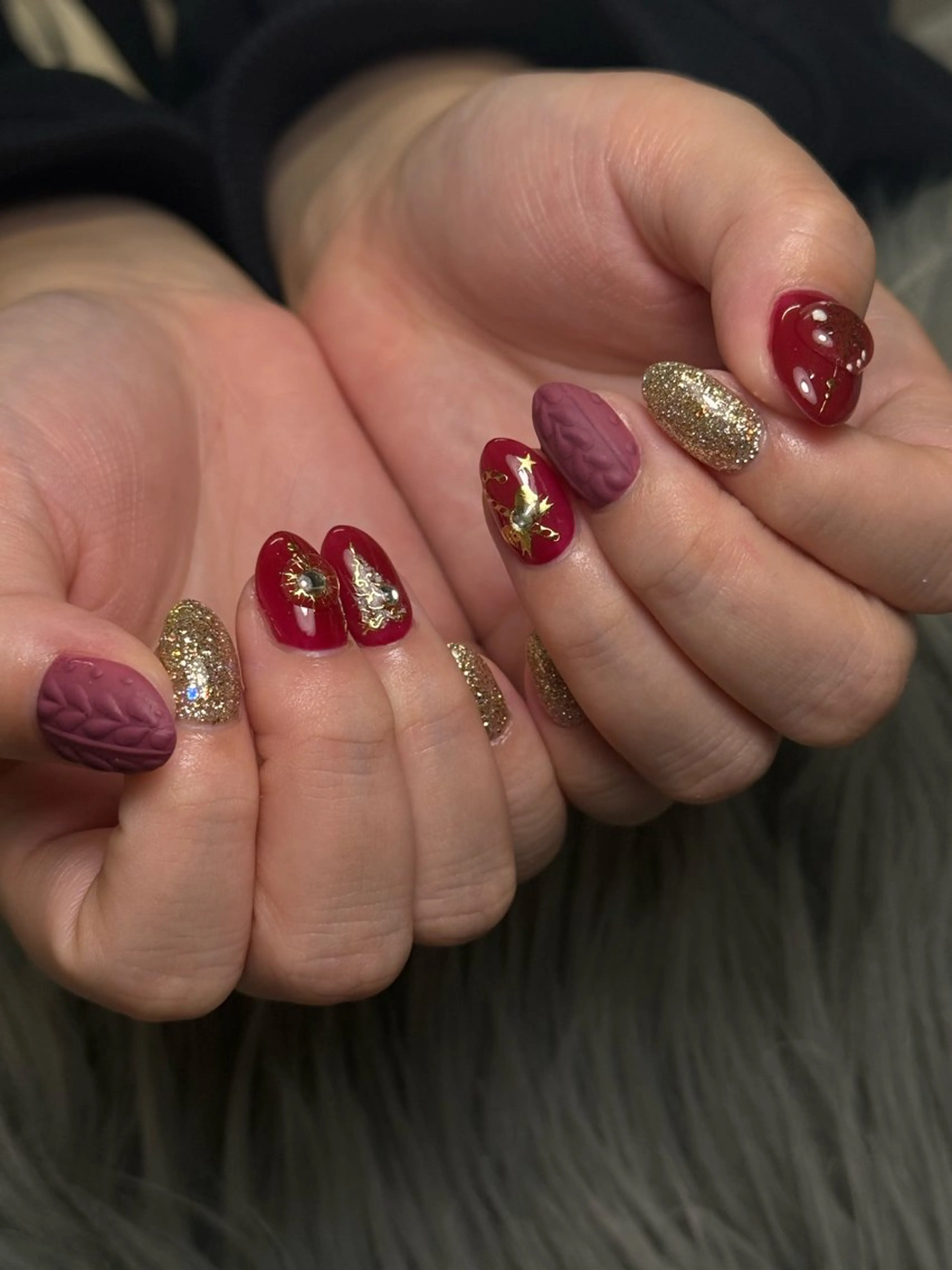 ネイル 冬ネイル クリスマス ハンドネイル nail salon h🎀小夏のネイルデザイン