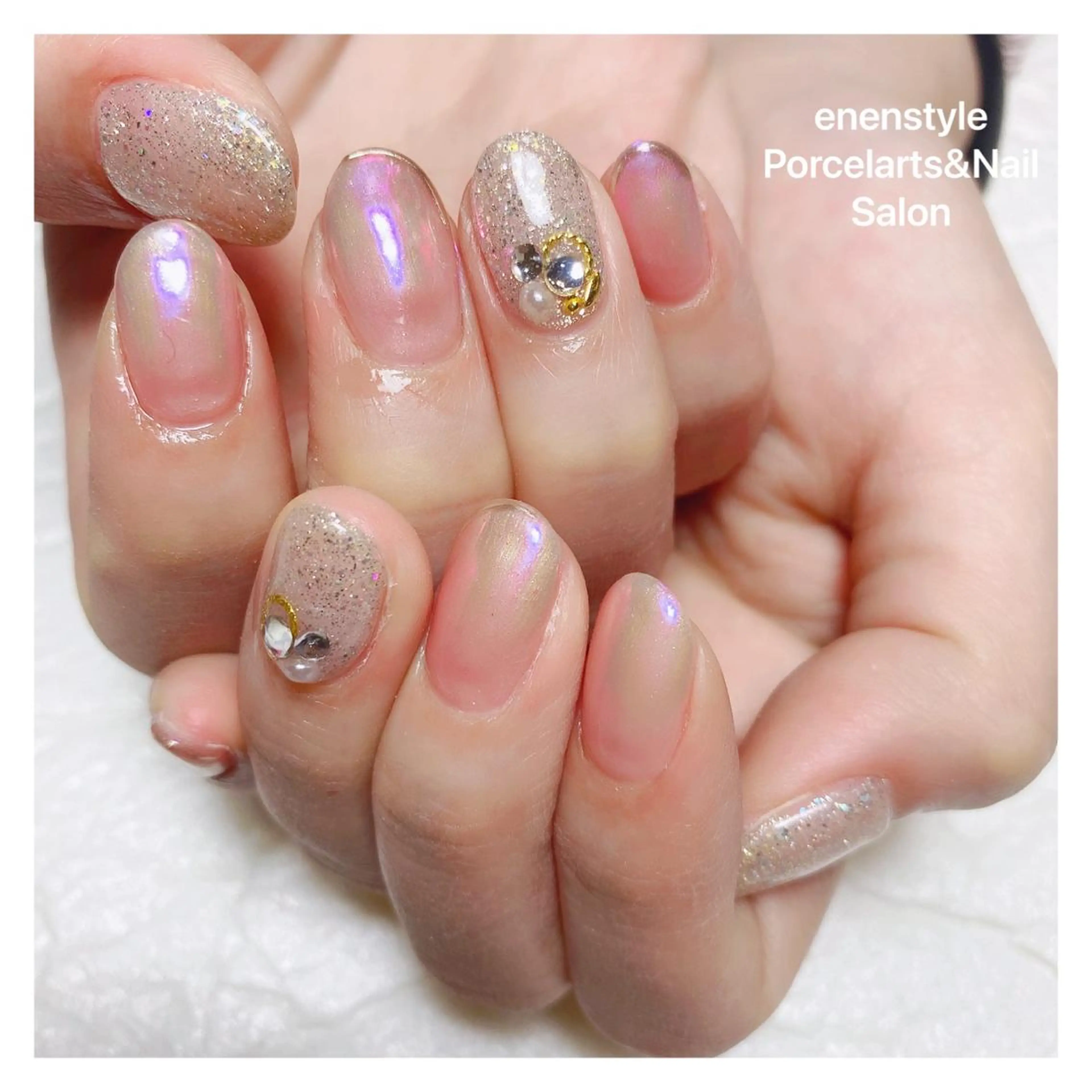 ショート ネイル ハンドネイル 👑enen style👑のネイルデザイン