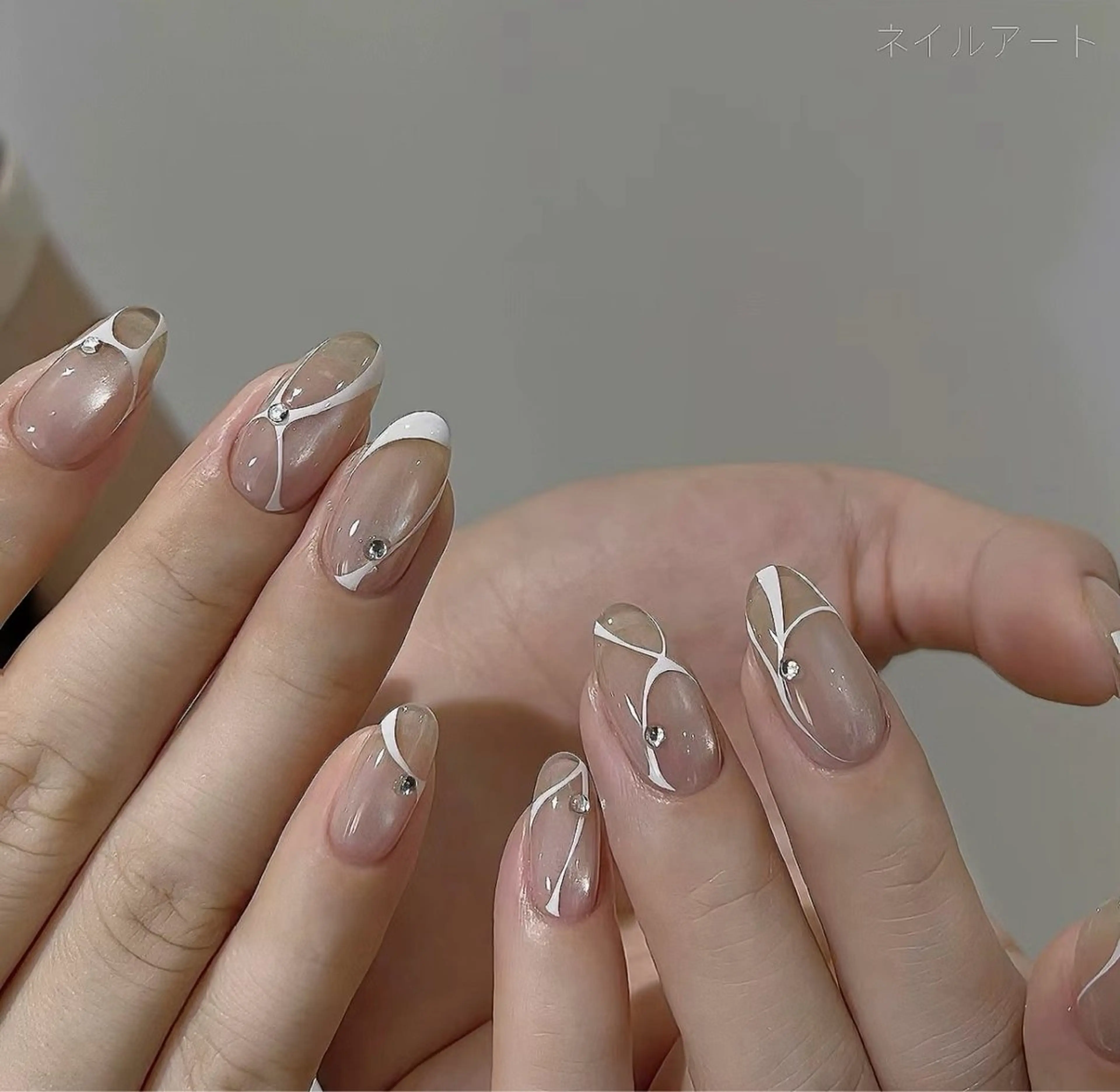 ネイル アートネイル フレンチネイル マグネットネイル BabyYouMi nailのネイルデザイン