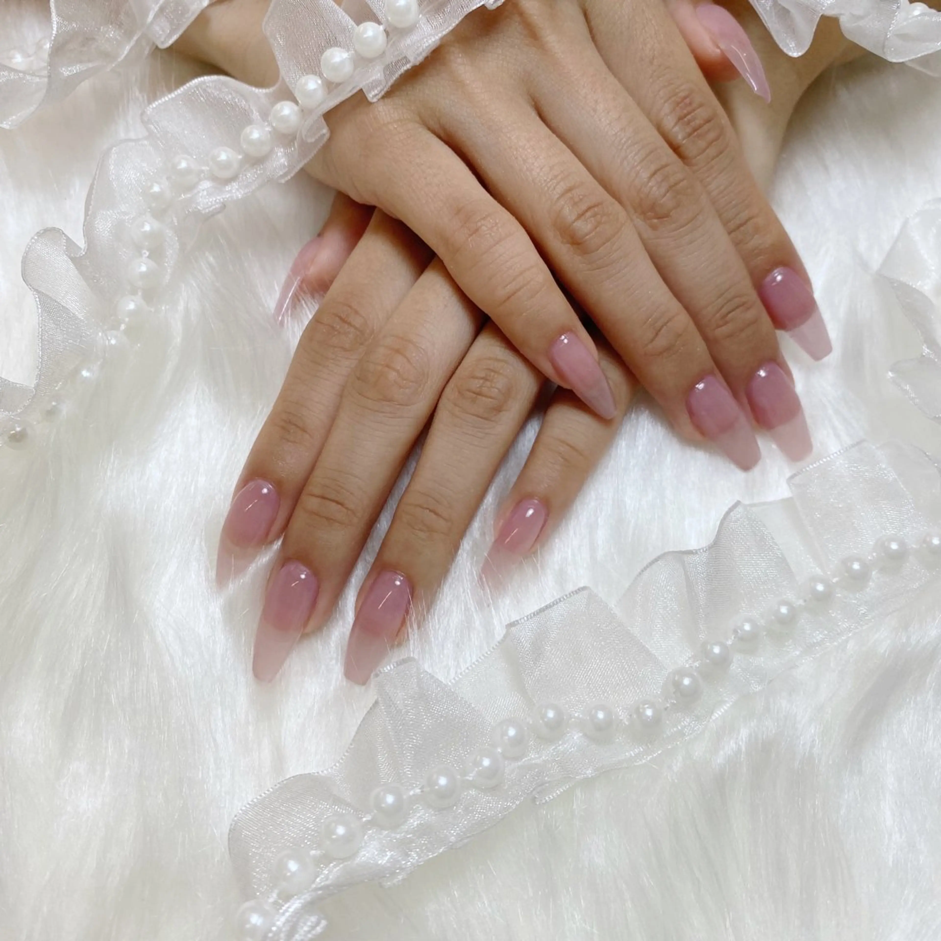 ネイル ブルー 長さ出し フットネイル フレンチネイル グラデーション 🌷yui ネイル🌷のネイルデザイン