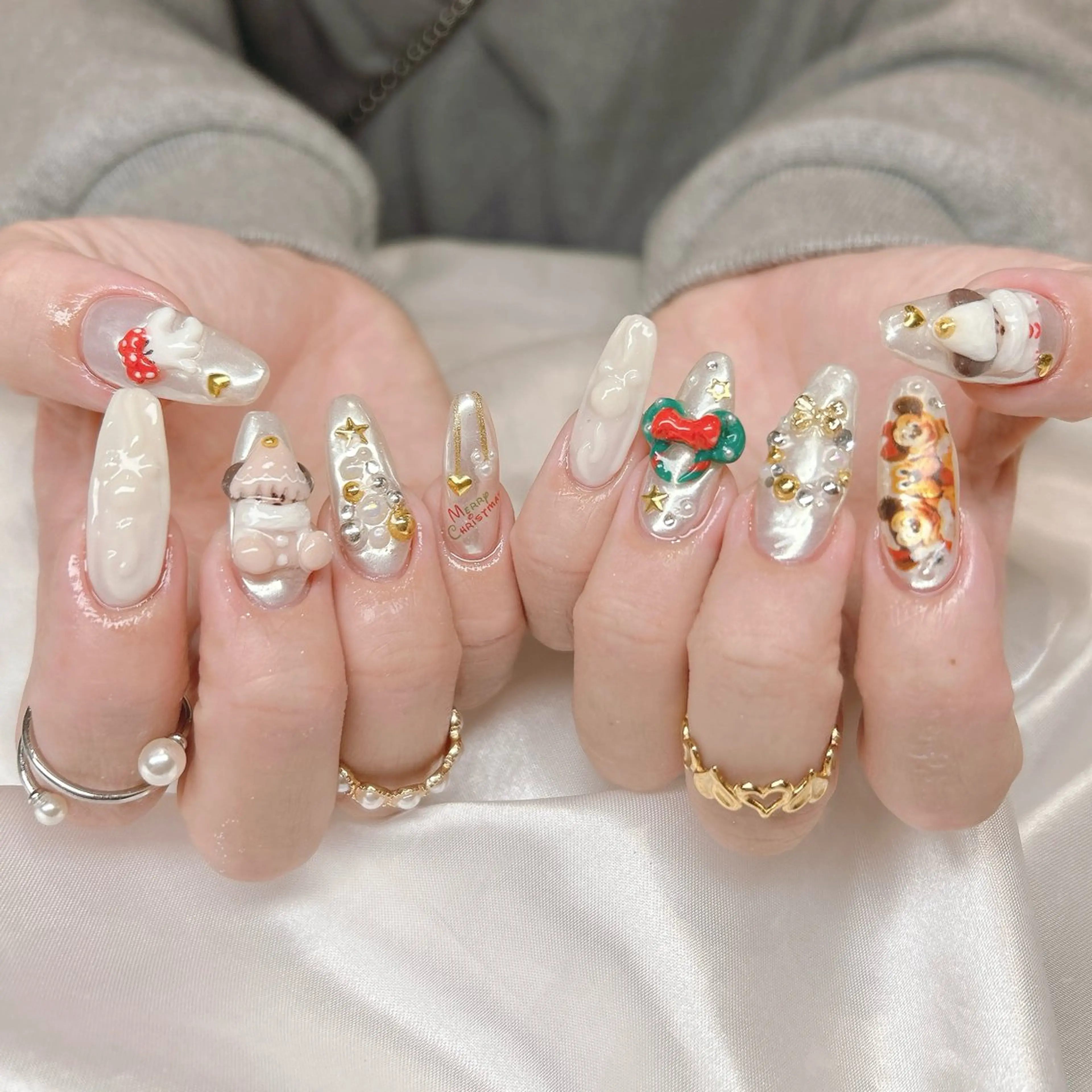 ネイル 冬ネイル クリスマス ハンドネイル junna 金山.東別院.上前津のネイルデザイン