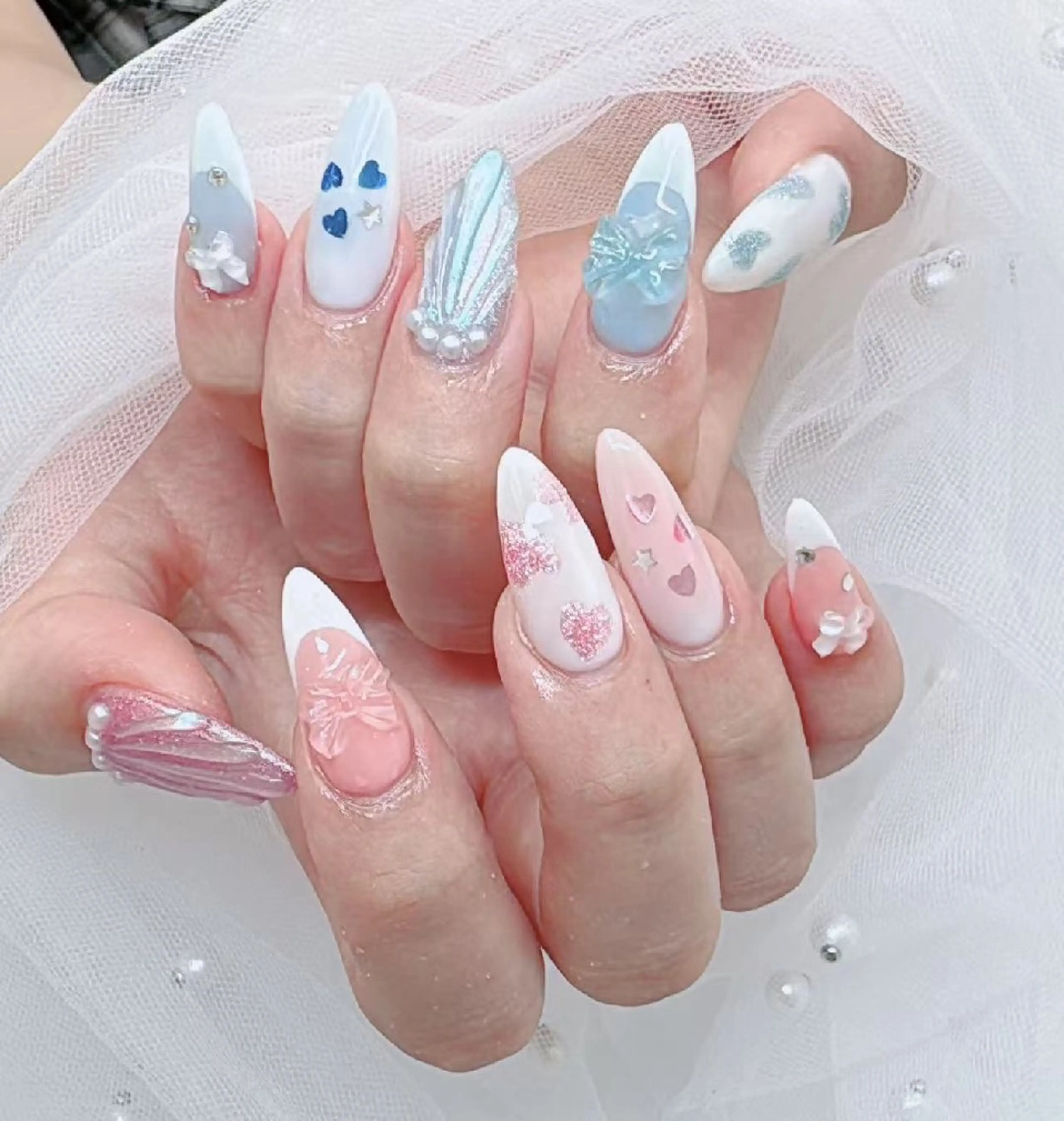 ネイル フットネイル フレンチネイル ジェルネイル ガラスフレンチ 韓国ネイル ハンドネイル ハンドケア The  Nail 新大久保店のその他イメージ