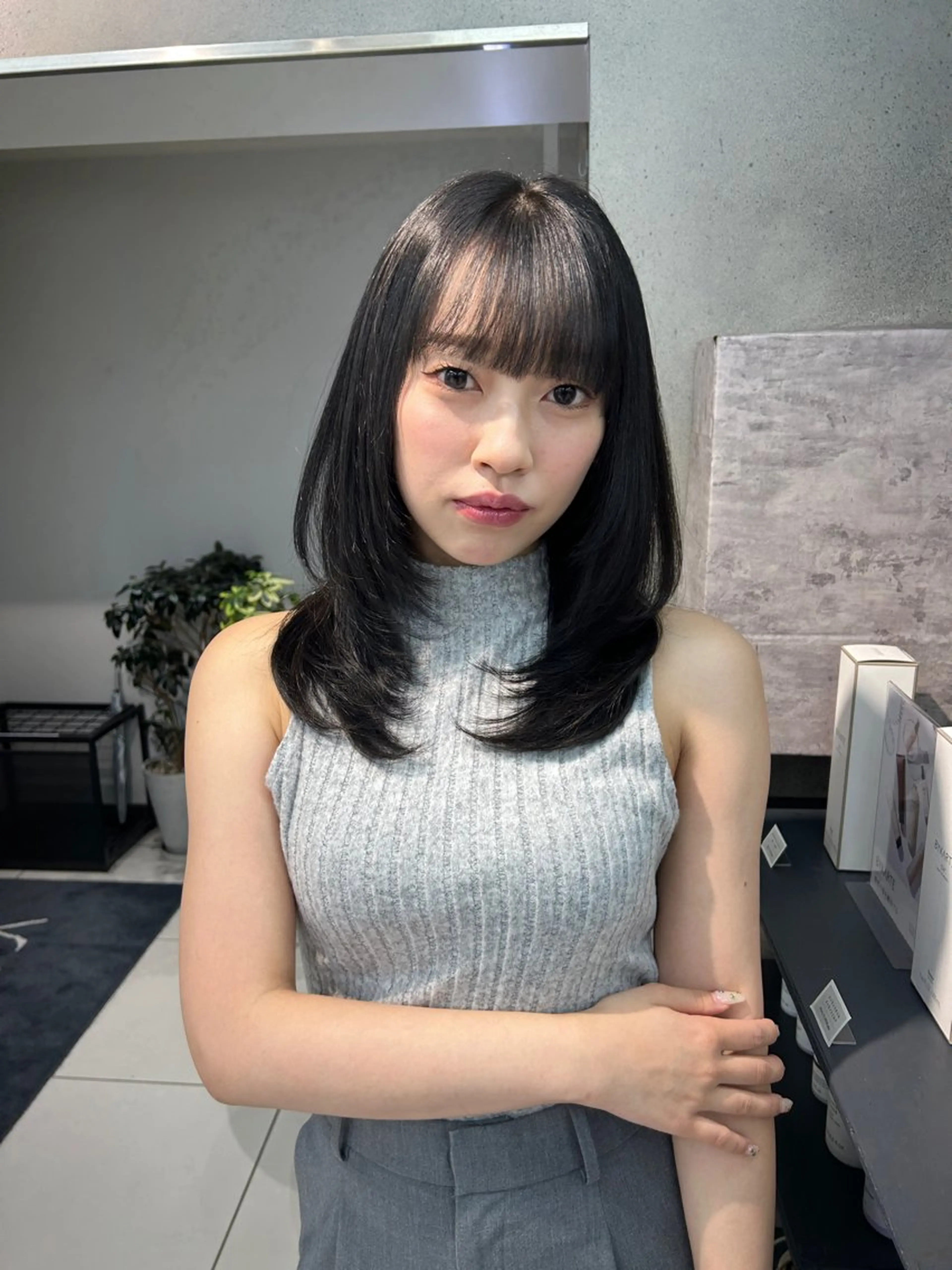 セミロング くびれボブレイヤー 渋谷/kougaのヘアスタイル