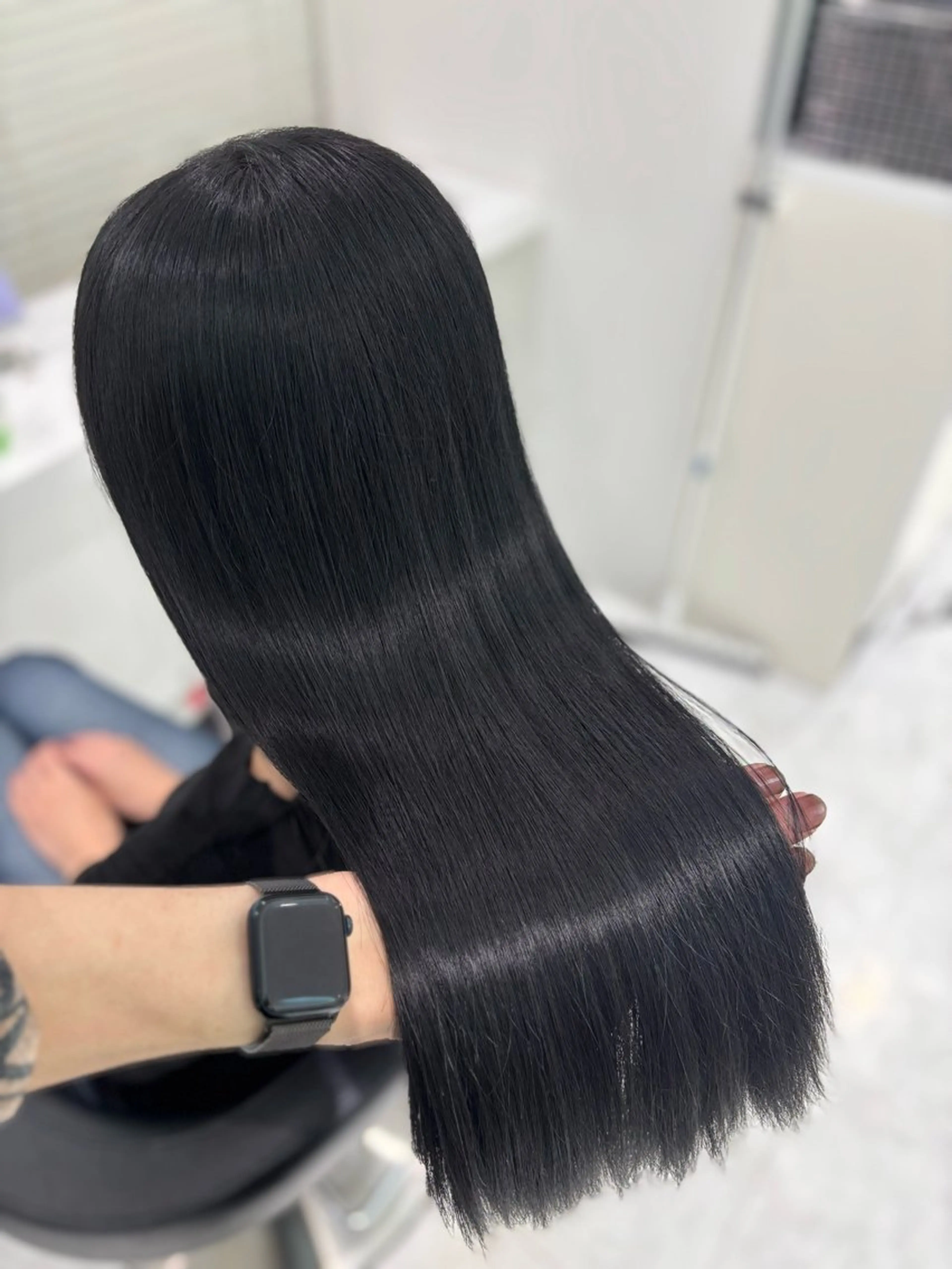 ロング カラー パーマ ヘアカラー 縮毛矯正 トリートメント 流行りの透明感カラー ×縮毛矯正🤍ユウのヘアスタイル