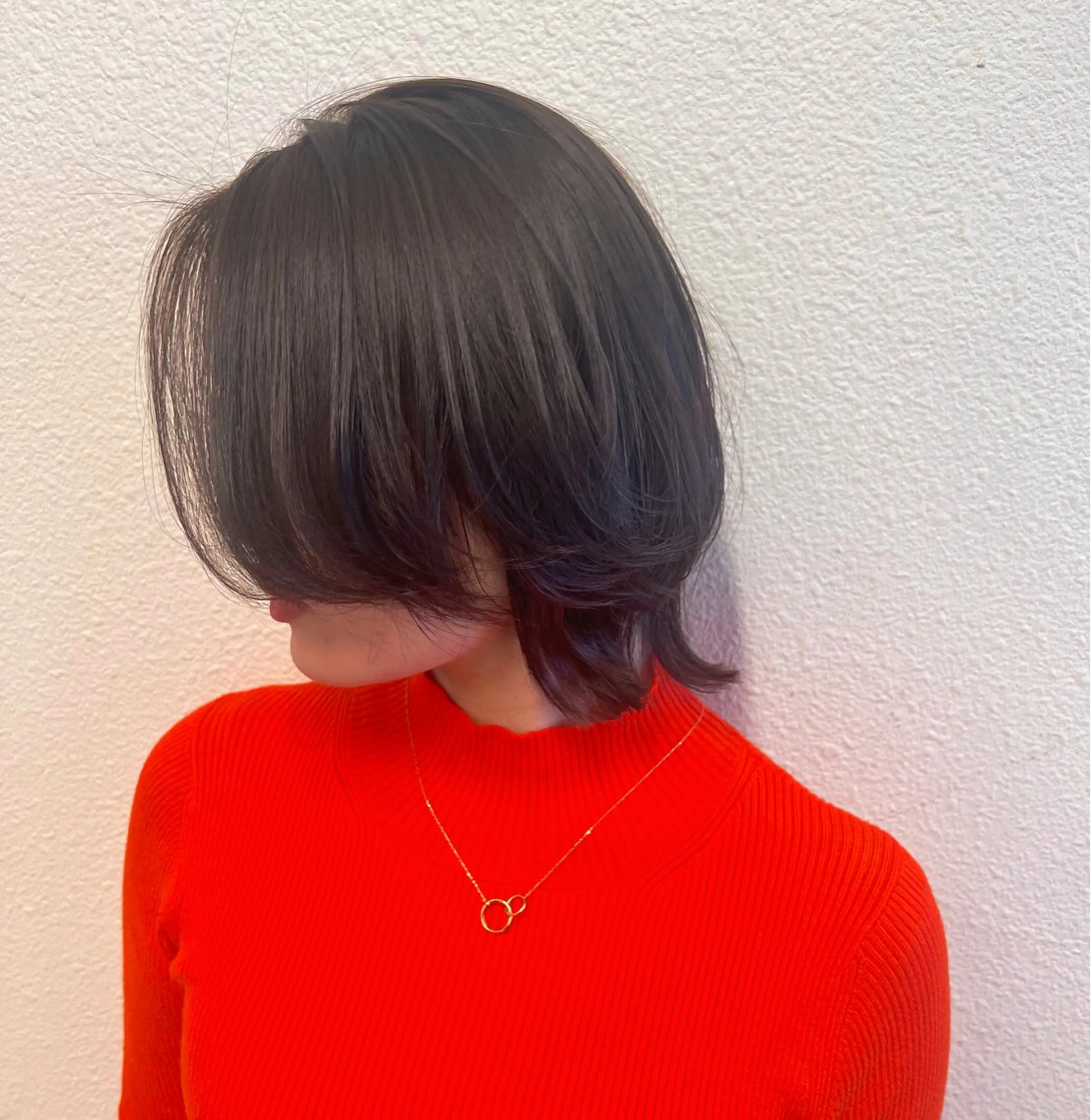 ミディアム くびれヘア ウルフカット カット ヘアカラー トリートメント 🌼こやま かおり🌼のヘアスタイル