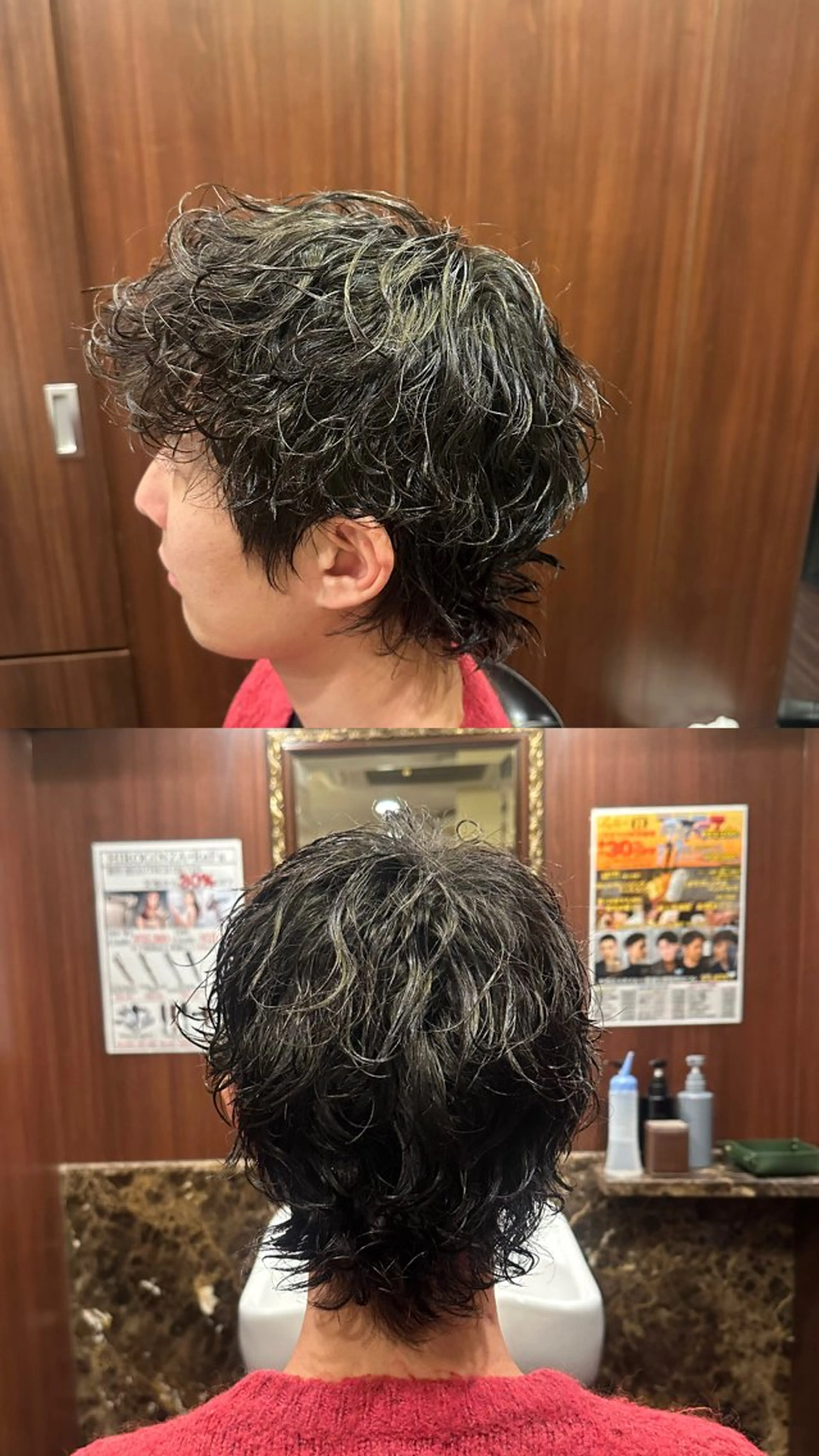 パーマ メンズ メンズパーマ メンズウルフカット ウルフカット 濵田 幸実のヘアスタイル