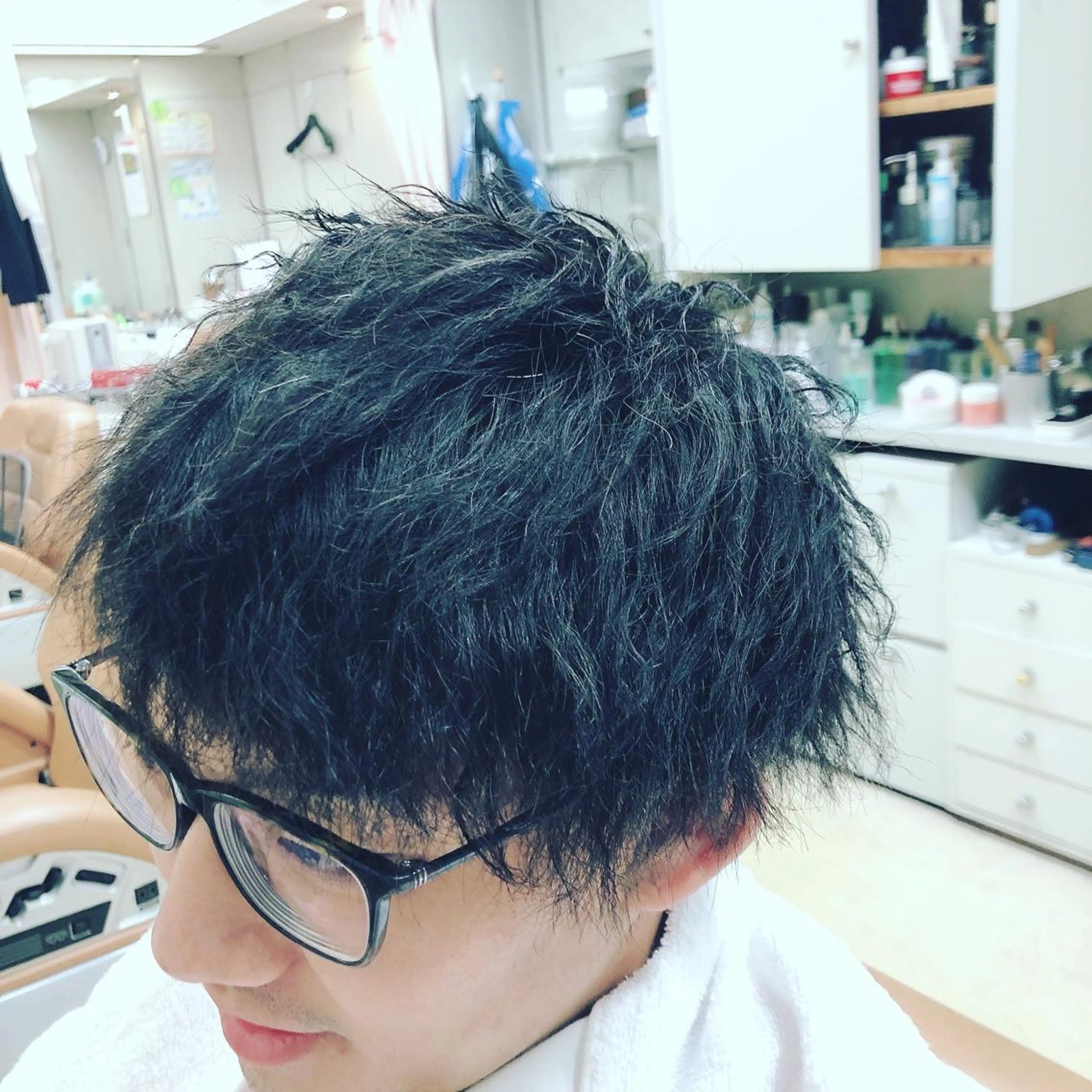 ショート パーマ ヘアアレンジ メンズ カット パーマ ヘアセット Bar Ber HouseLavie所属・中西 将斗のヘアスタイル