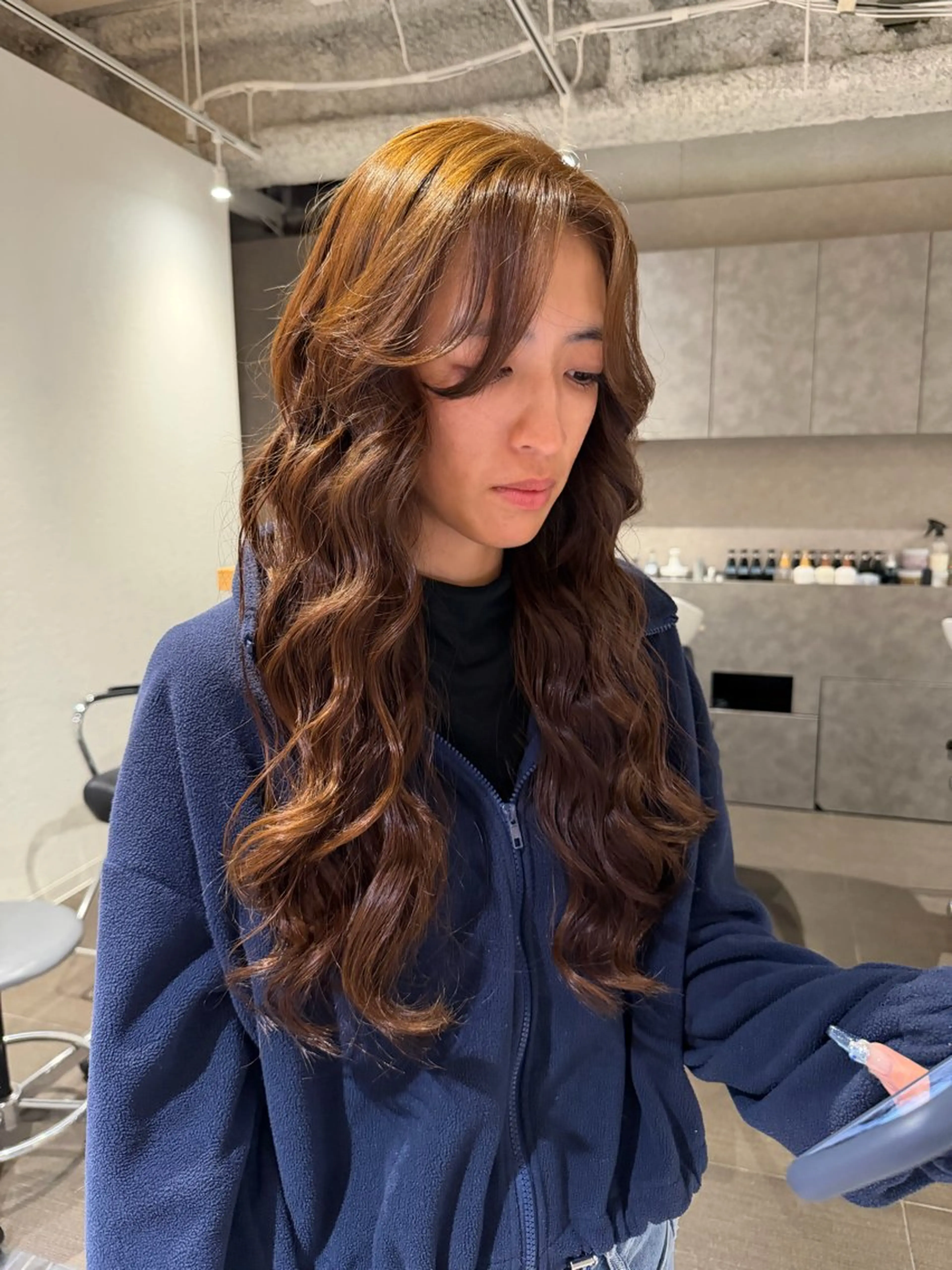 ロング カラー ブラウンカラー ヘーゼル ロング ヘアカラー 渚音 nanoのヘアスタイル