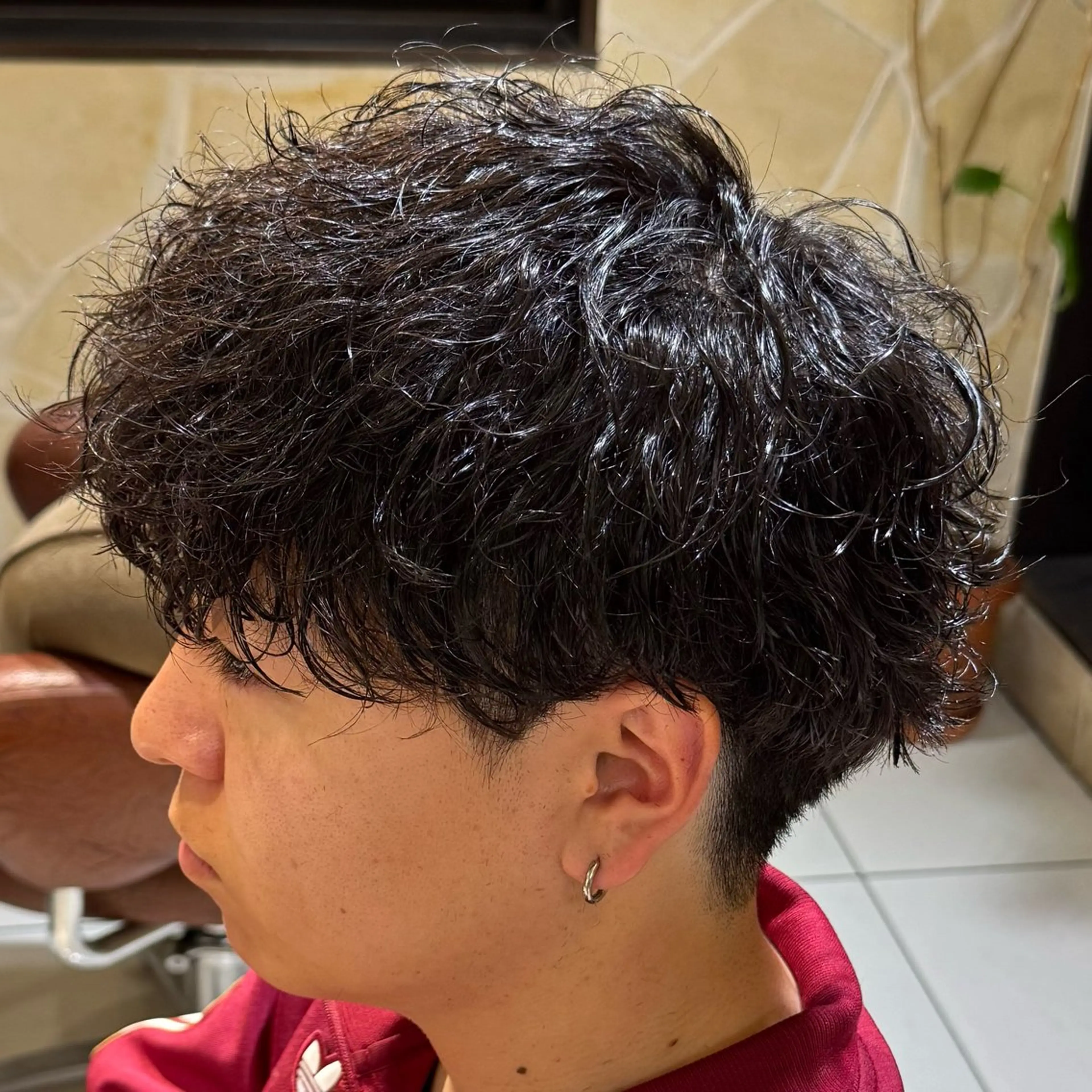 ショート カラー パーマ ヘアアレンジ メンズ カット パーマ 新宿のパーマ職人/ メンズパーマ/石見のヘアスタイル