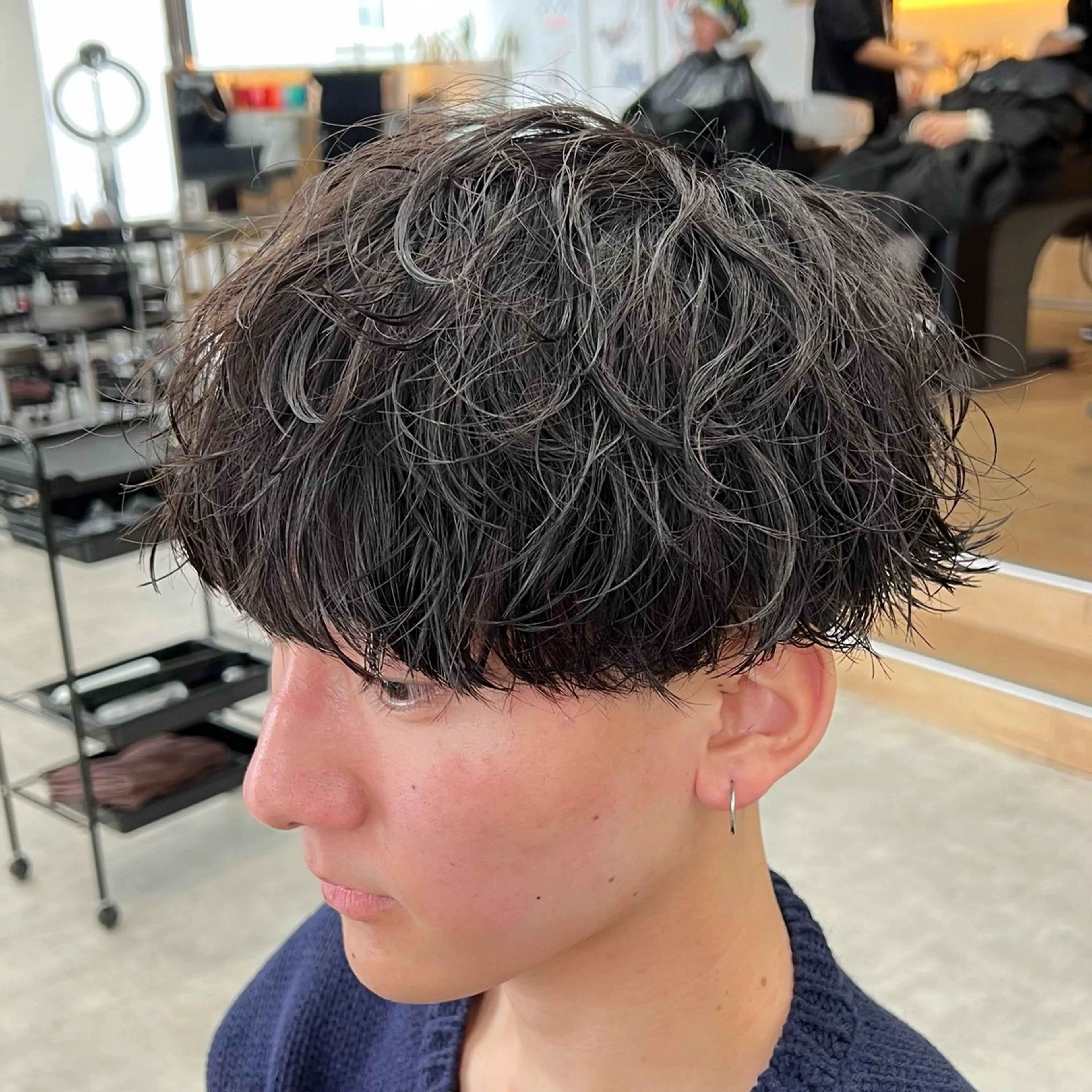 ショート パーマ メンズ カット パーマ メンズパーマ/波巻き 新潟/万代/夏芽🎀のヘアスタイル