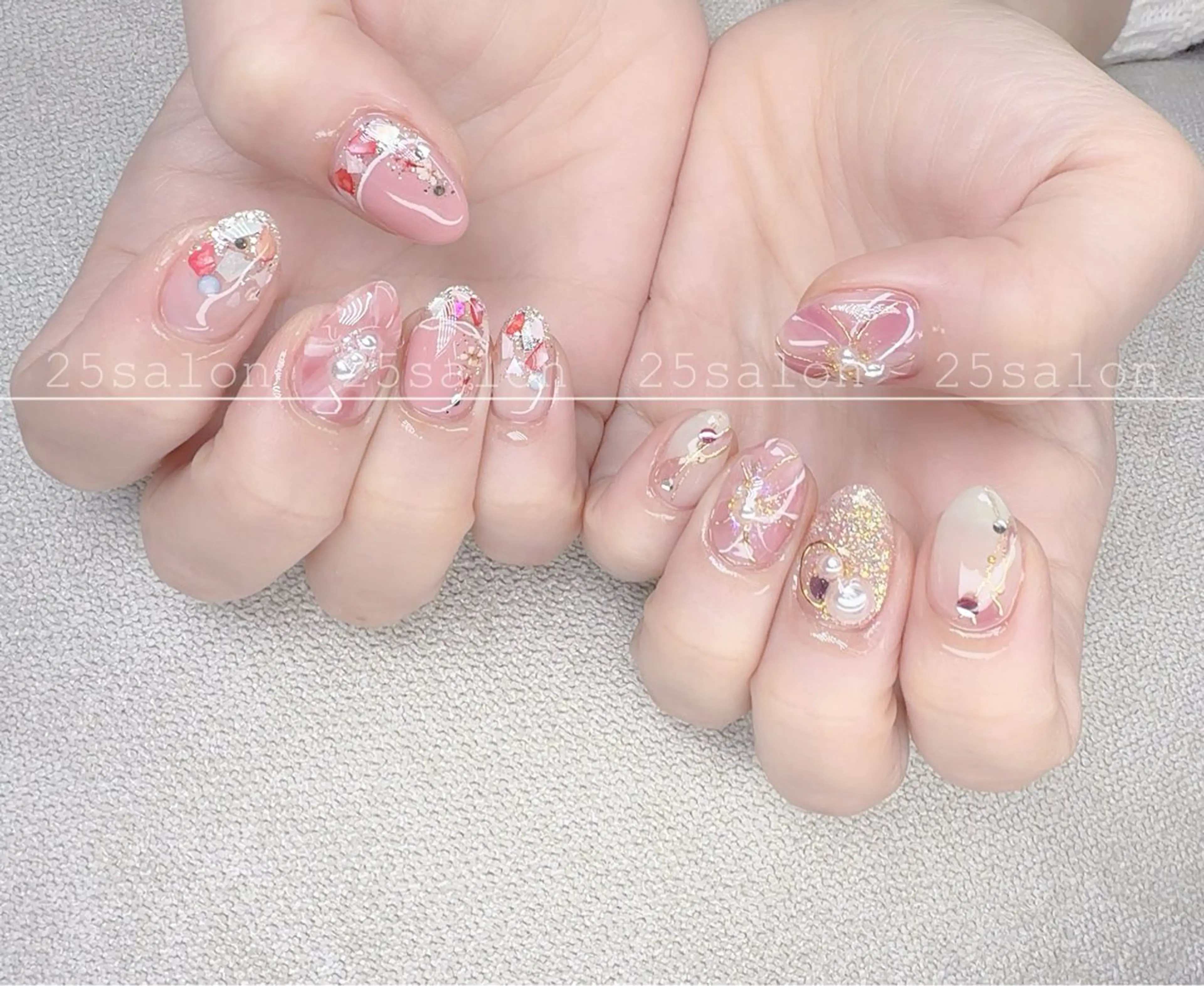 ネイル ジェルネイル 韓国ネイル ニュアンスネイル パラジェル ワンホンネイル 2 5のマツエク・マツパデザイン