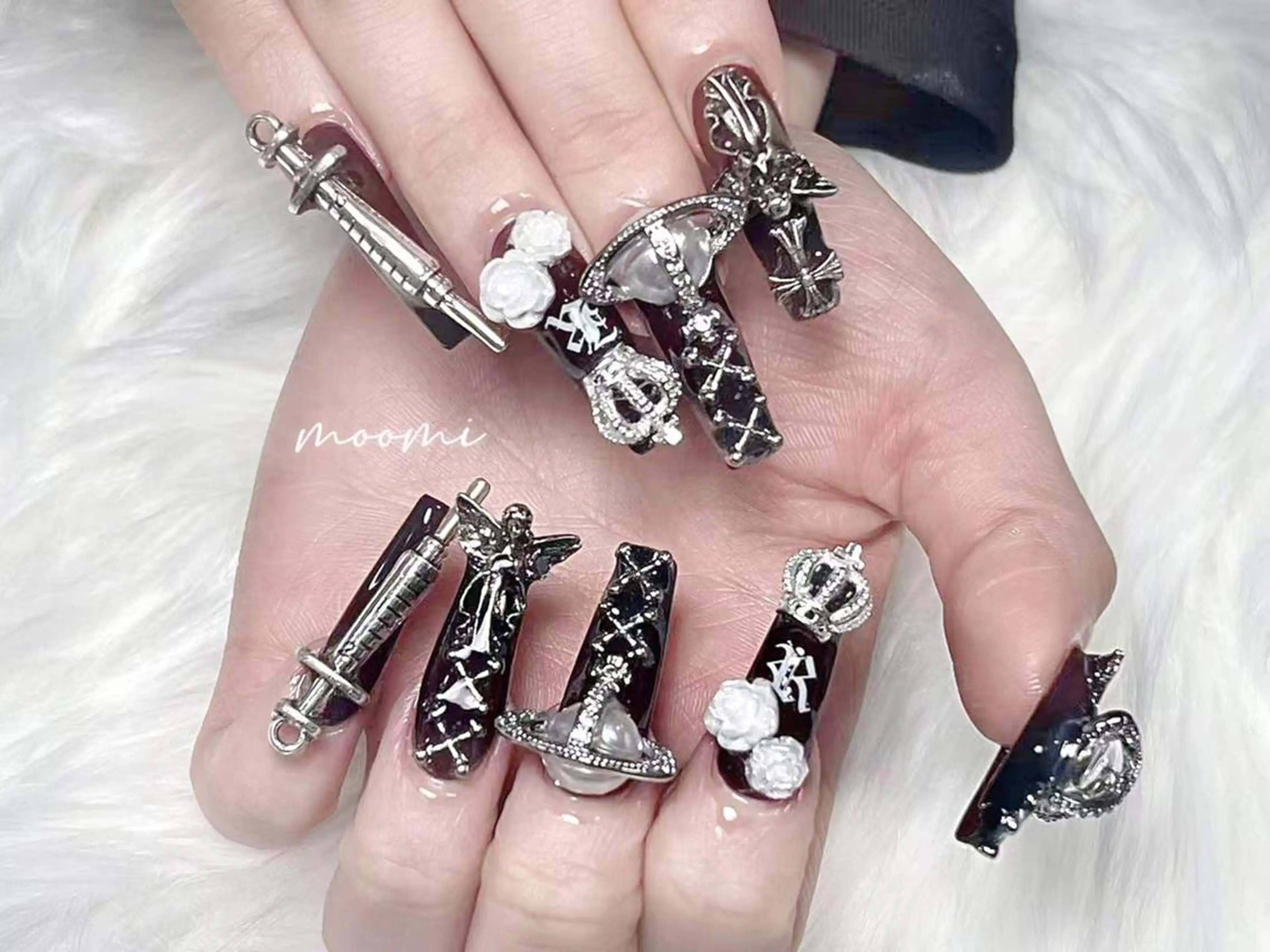 ネイル 長さ出し ジェルネイル グラデーション 韓国ネイル マグネットネイル moomi nail スカルプ専門のネイルデザイン