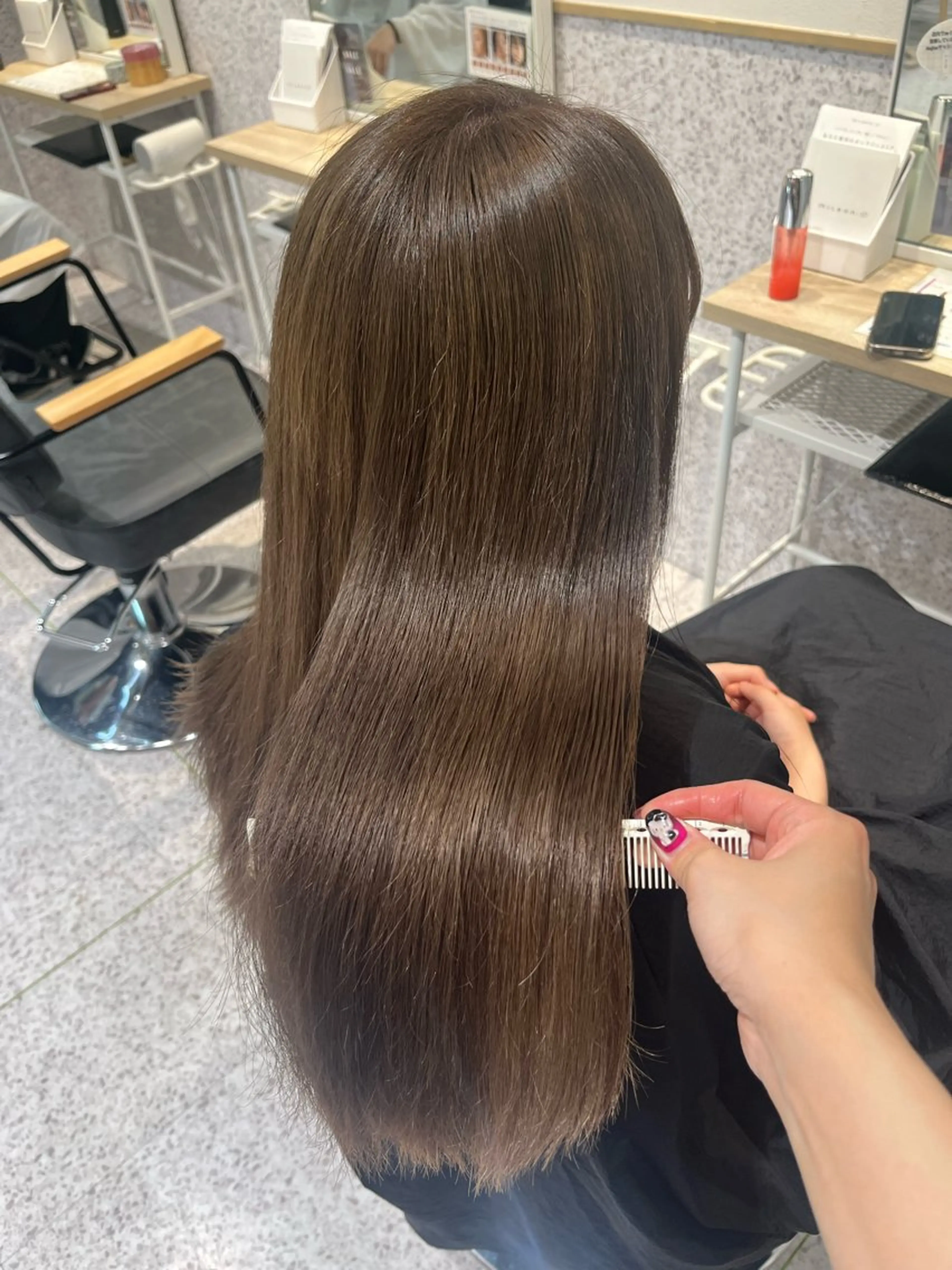 ロング カラー ベージュカラー ブリーチ トリートメント ヘアカラー トリートメント 髪質改善&艶カラー/ ほんだあみ (♡)のヘアスタイル