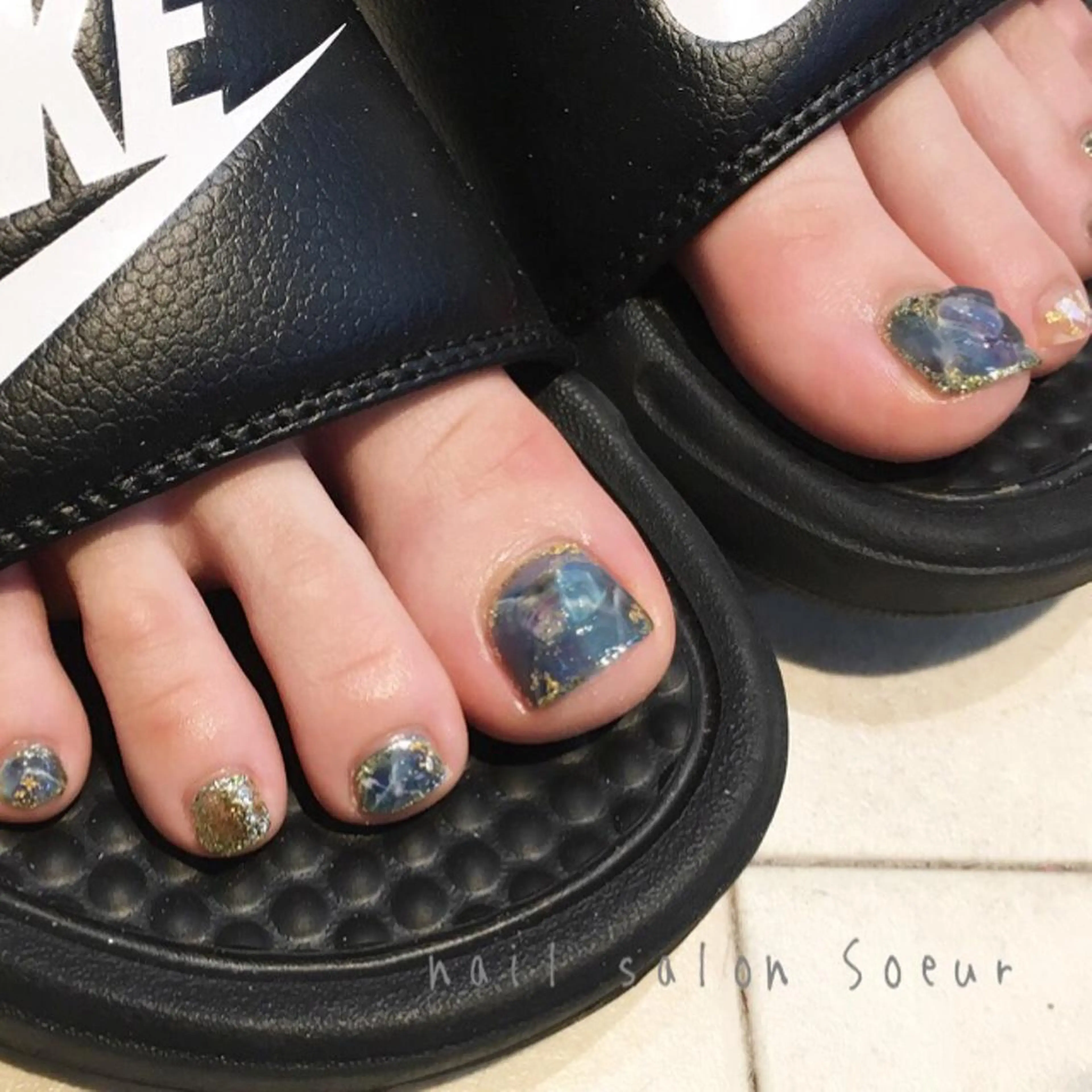 ネイル アートネイル フットネイル 大理石ネイル(マーブル) フットネイル nail salon Soeurのネイルデザイン