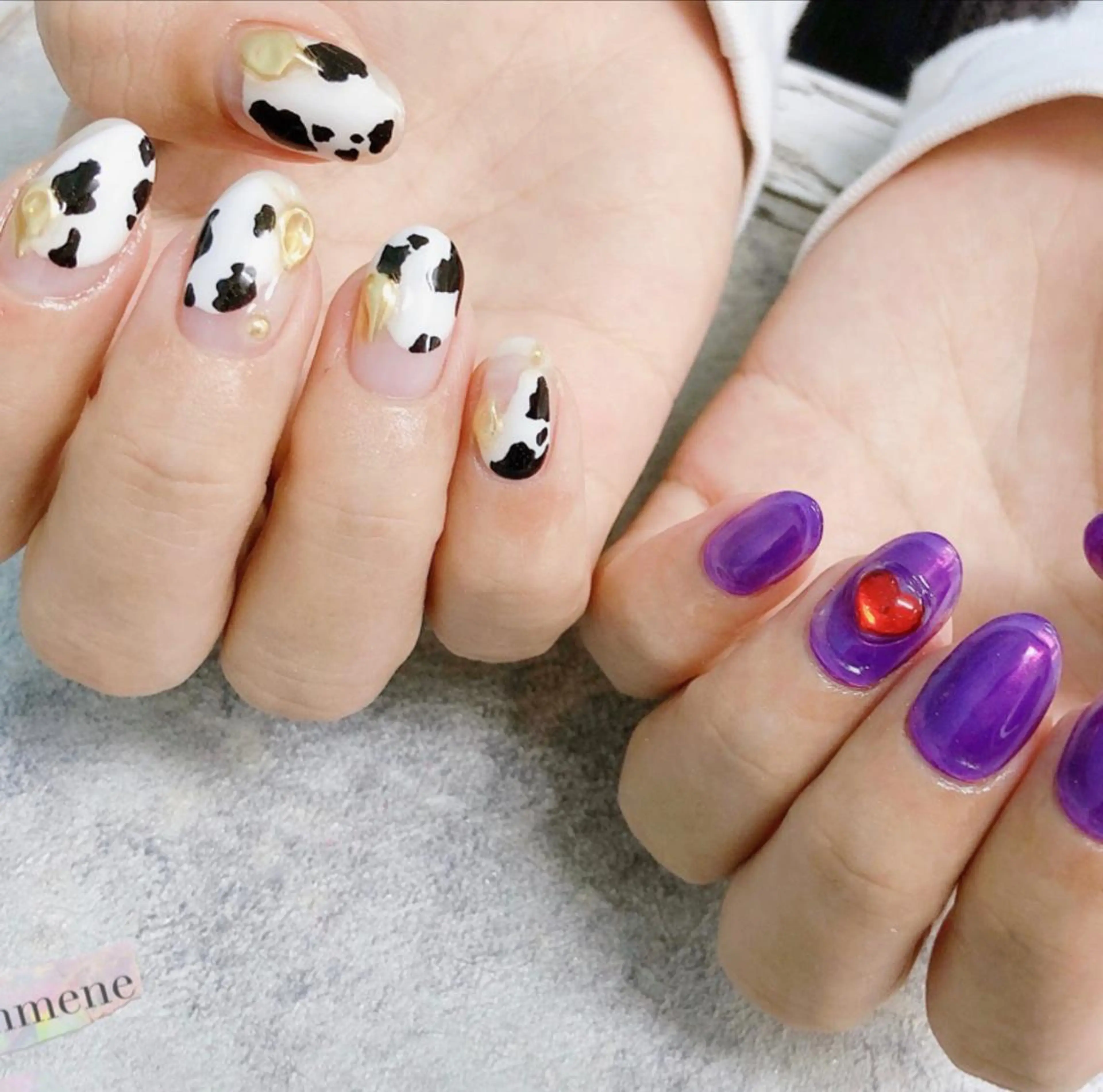 ネイル ハート ぷっくりネイル IN MENEのネイルデザイン