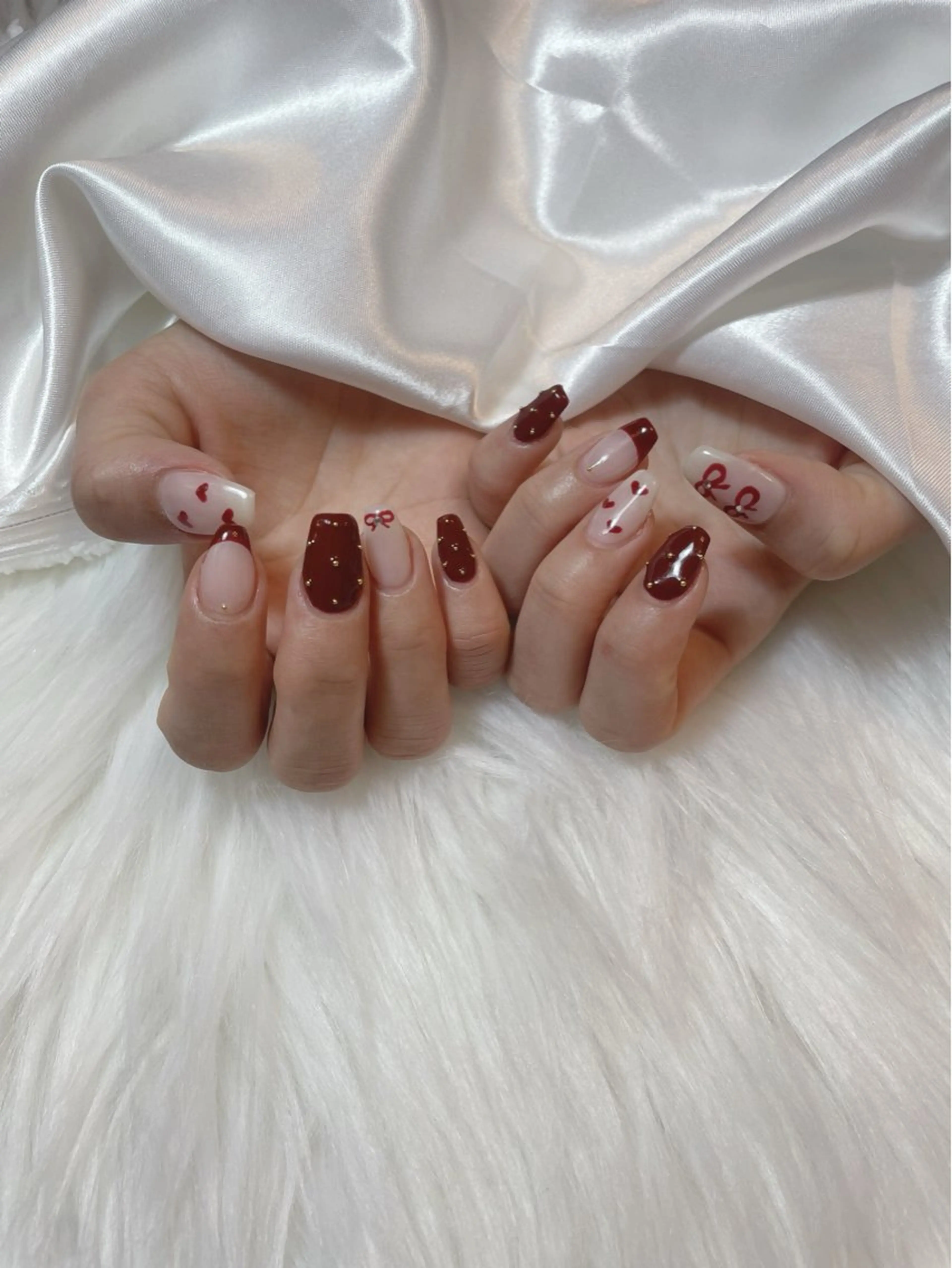 ネイル ブルー フレンチネイル キラキラネイル マグネットネイル シンプルネイル ハンドネイル timtam --sakiのネイルデザイン