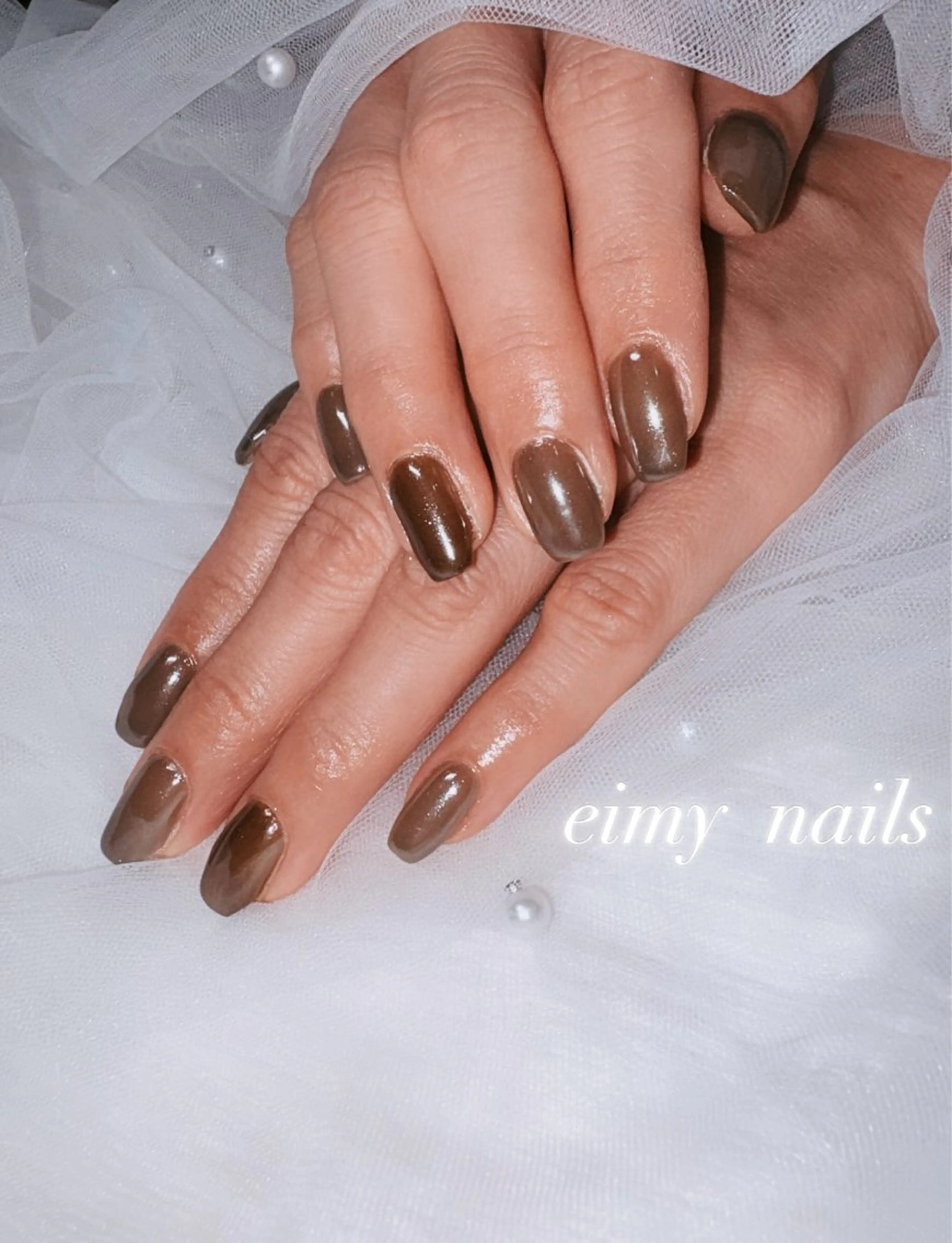 ネイル グリーン ワンカラーネイル ハンドネイル eimy nails♡のネイルデザイン