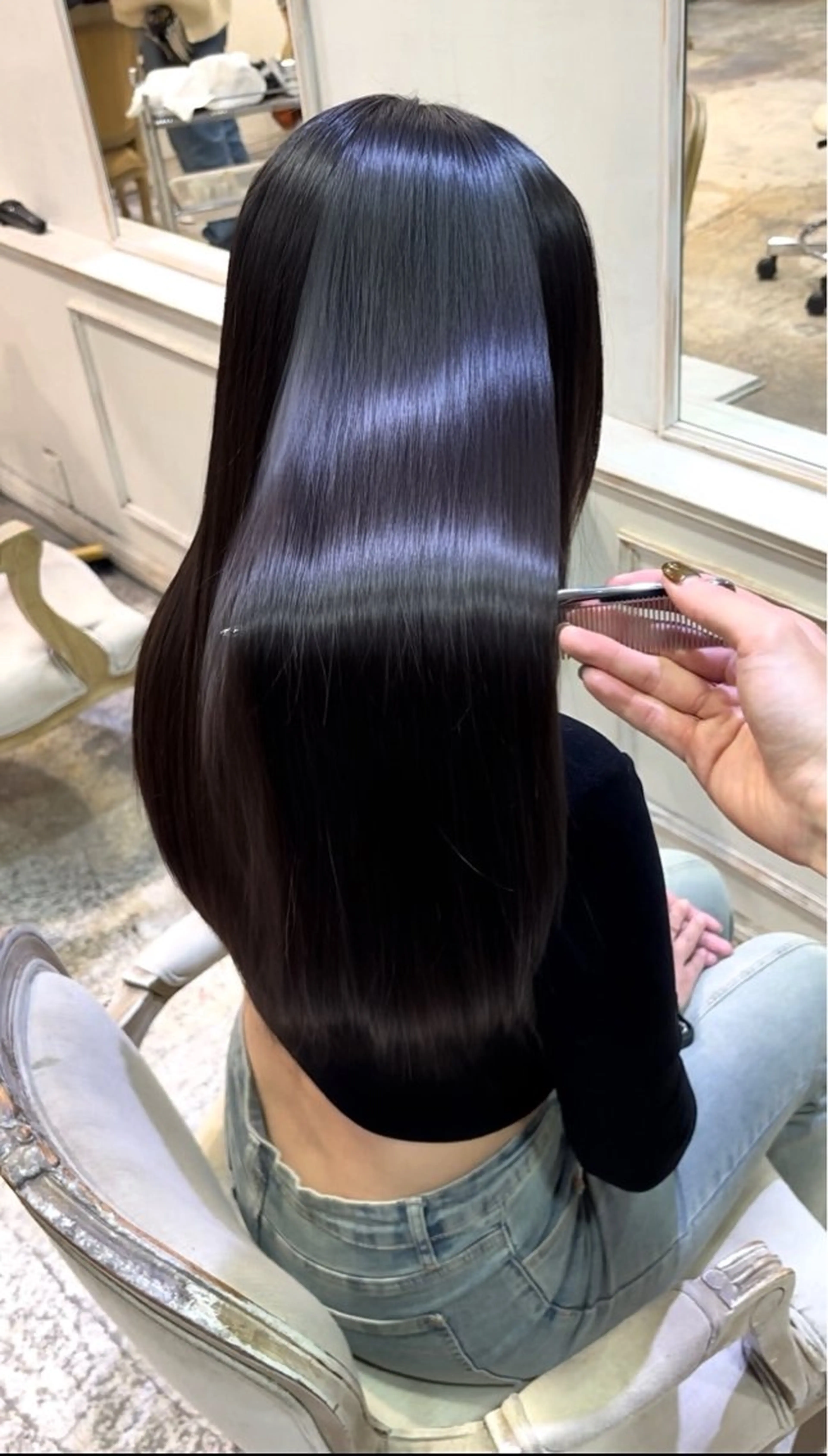 セミロング カット 縮毛矯正 トリートメント 美髪矯正 透明感 カラー⭐️ユウキのヘアスタイル