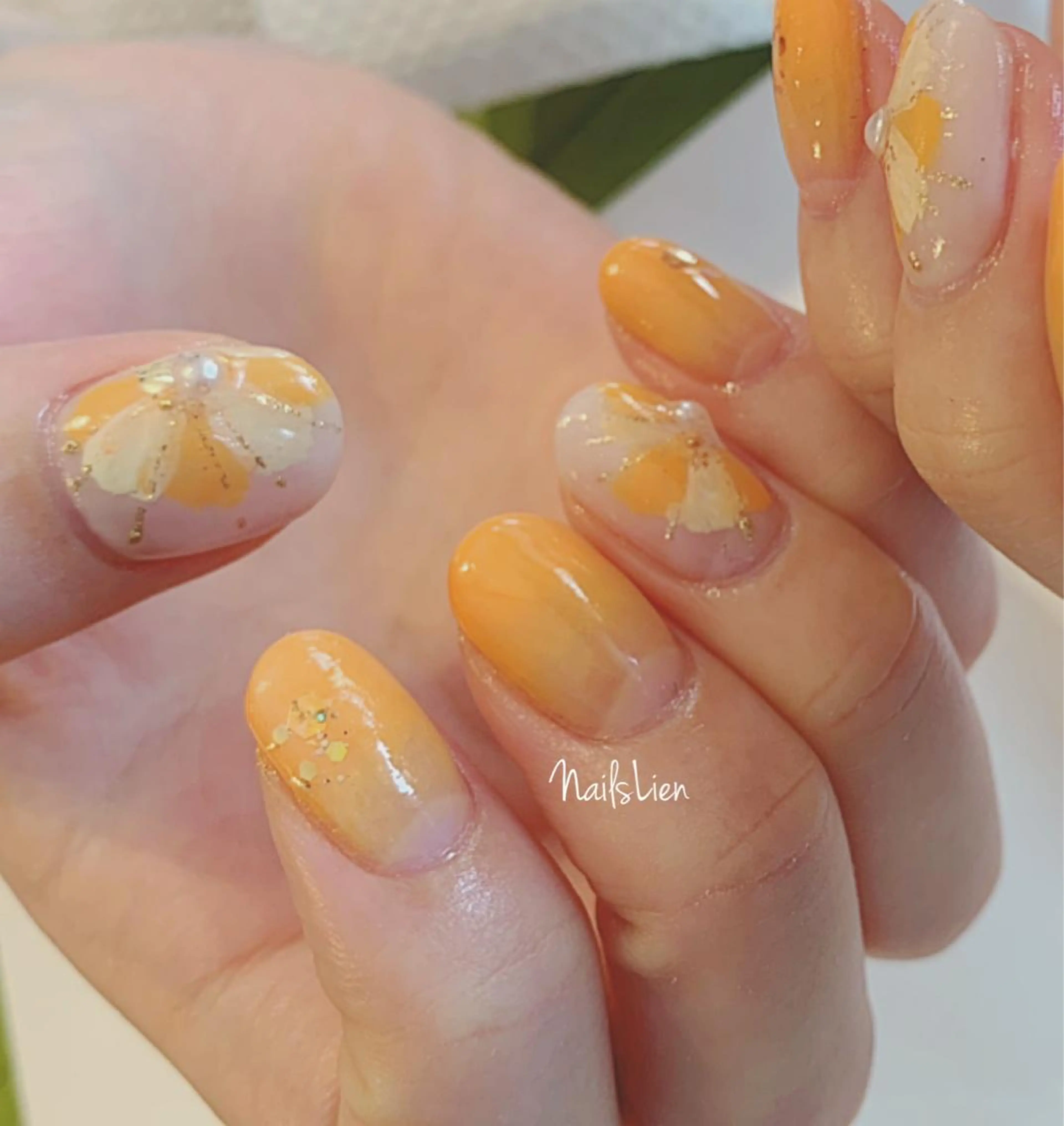 ネイル クリアネイル フラワーネイル フレンチネイル ラメ(グリッター) 大理石ネイル(マーブル) studio e n / RiNのネイルデザイン