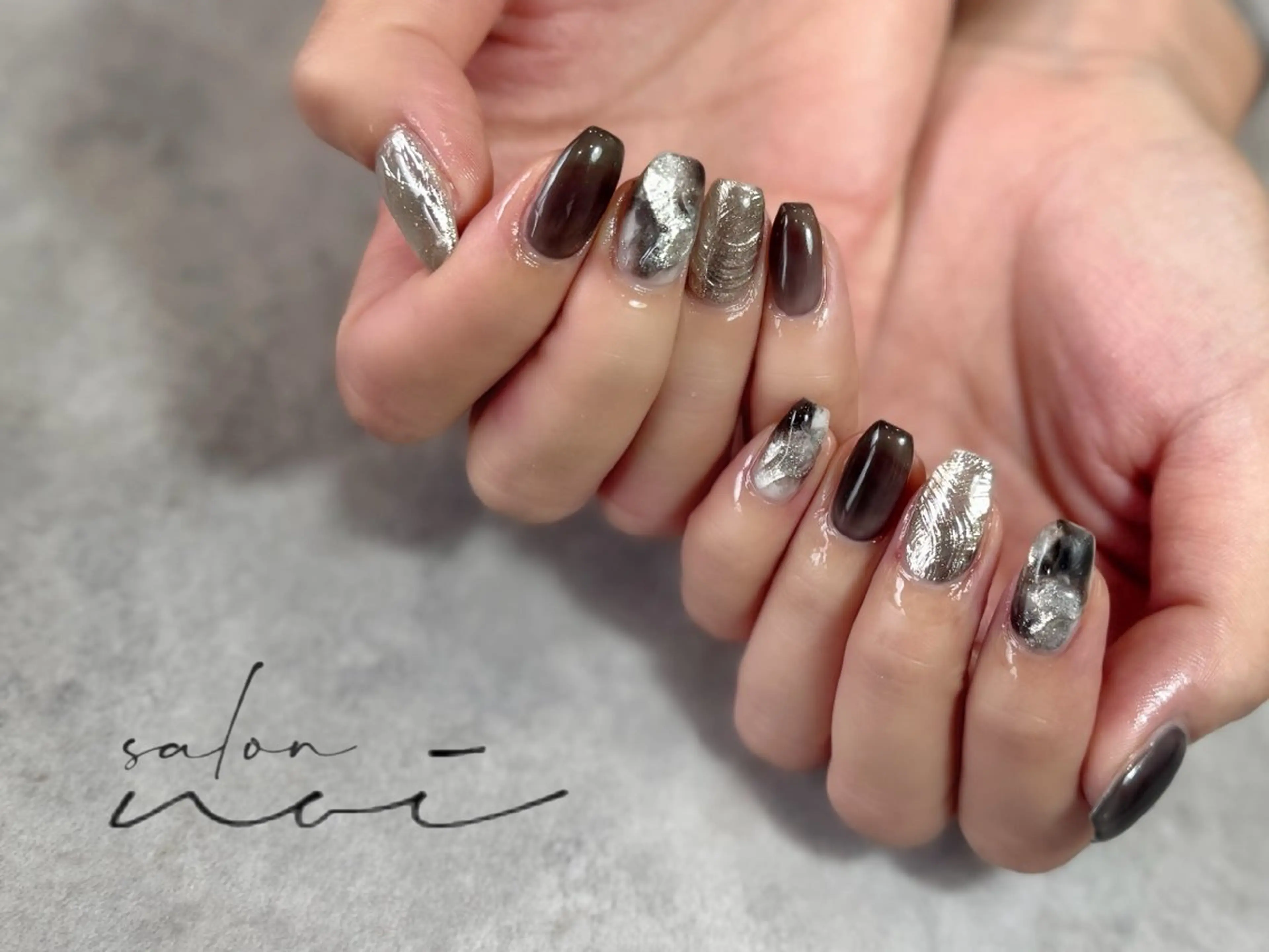 ネイル アートネイル ニュアンスネイル ハンドネイル salon noiのネイルデザイン