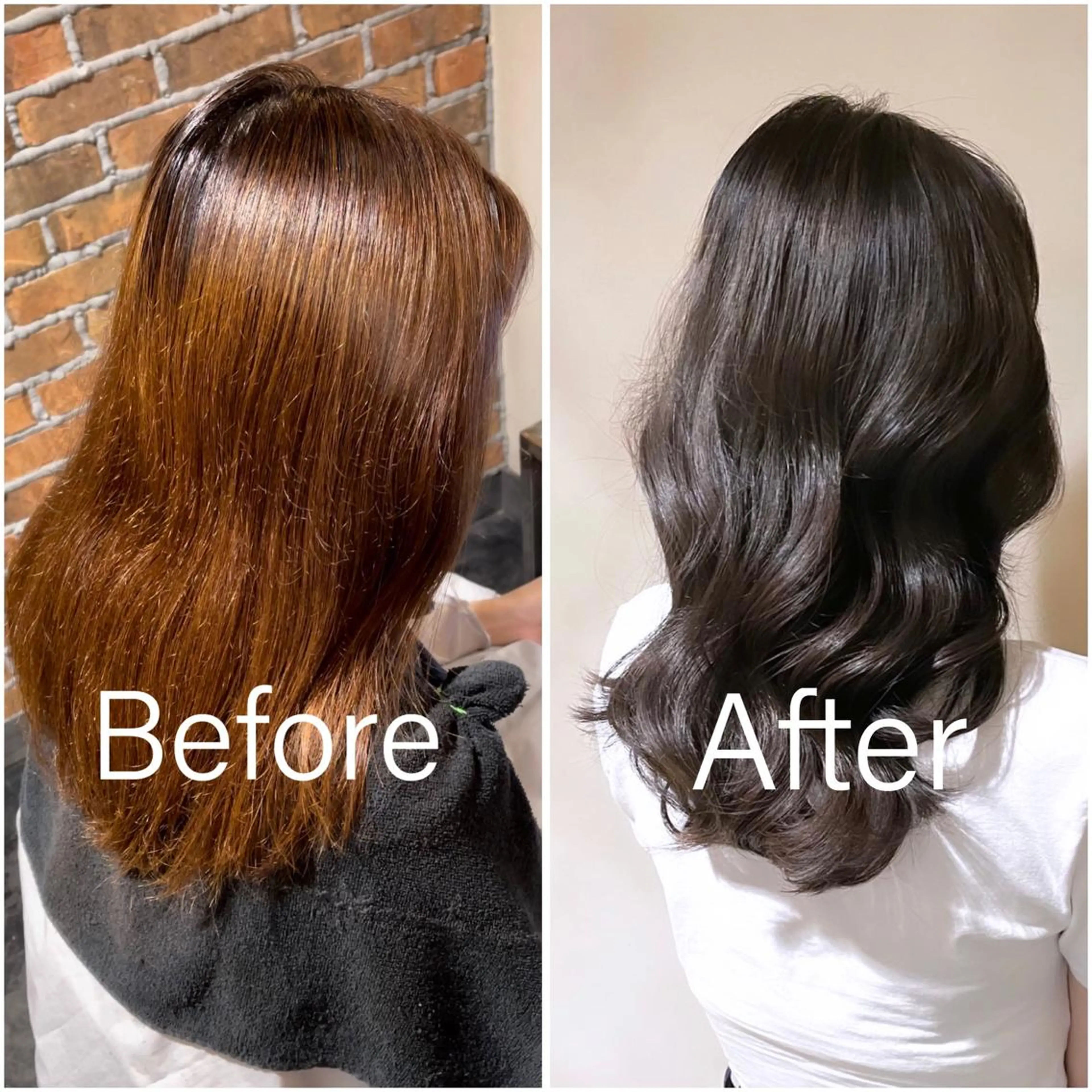 ロング カラー ブリーチ 透明感カラー ブリーチなしカラー オレンジ 泉 堅也のヘアスタイル