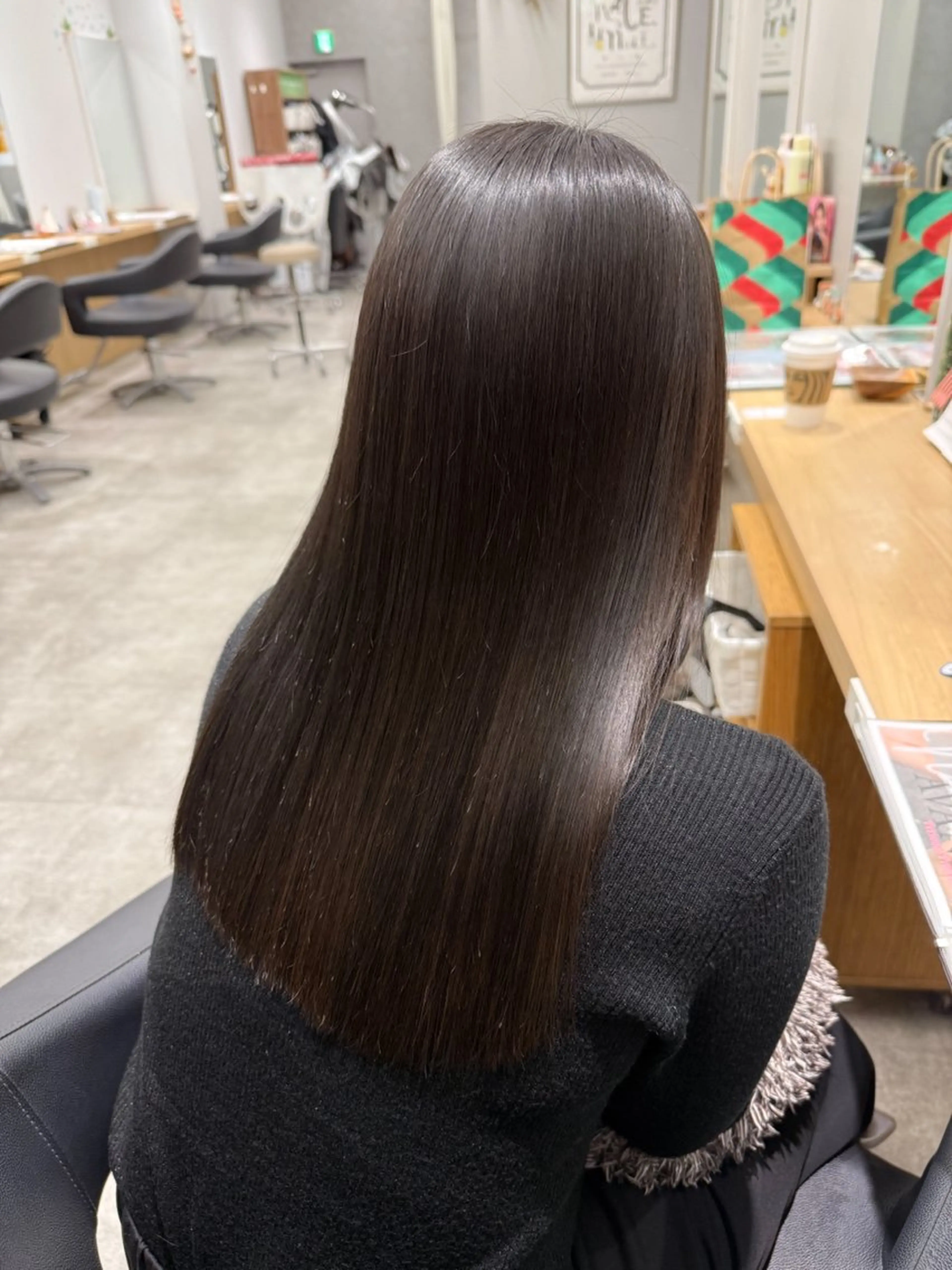 ロング カラー 透明感カラー 髪質改善 カット ヘアカラー 巻ける髪質改善🫧ハ イライト/永田汰伊智のヘアスタイル