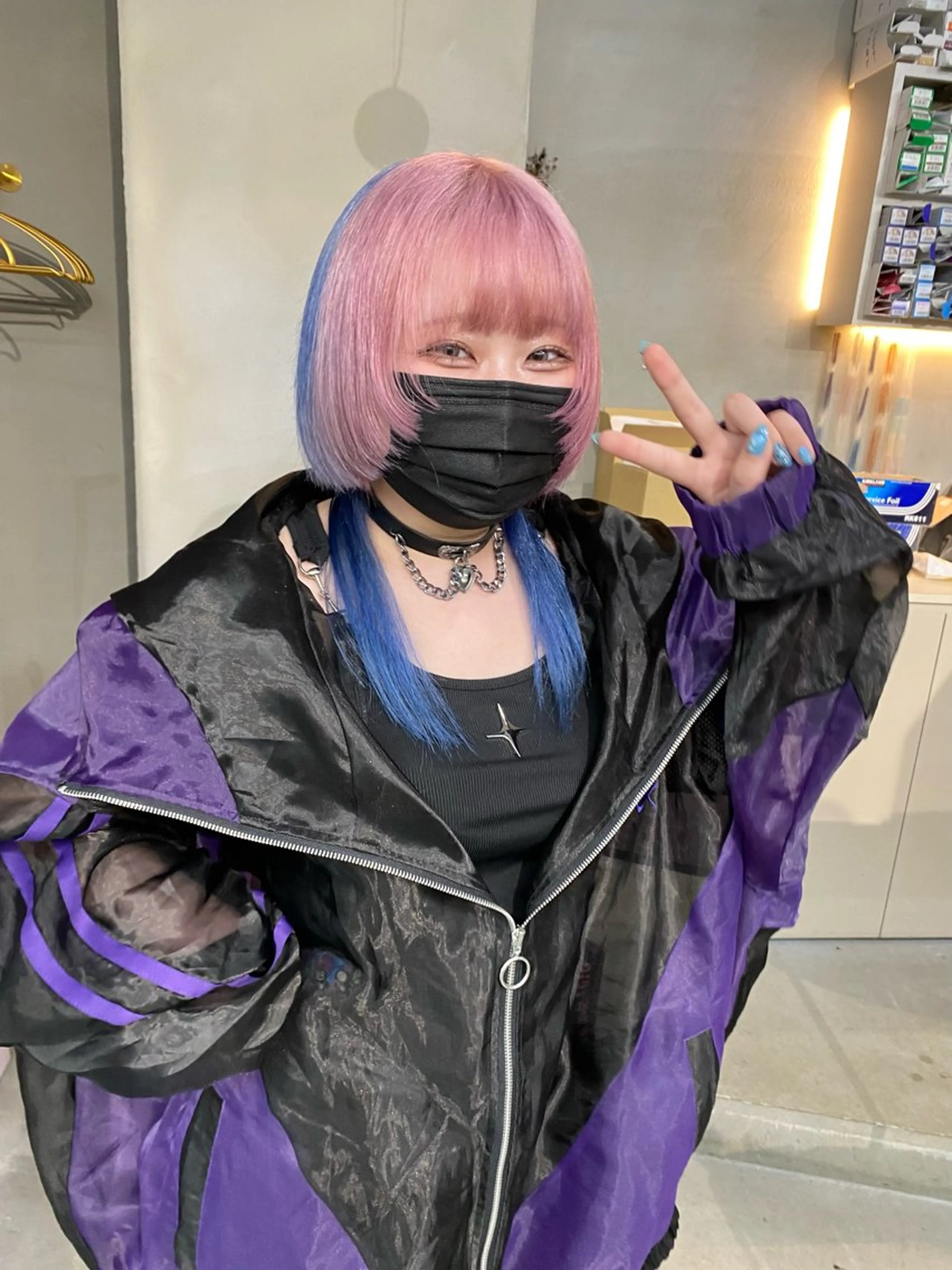 ミディアム カラー ヘアカラー 前橋 姫奈のヘアスタイル