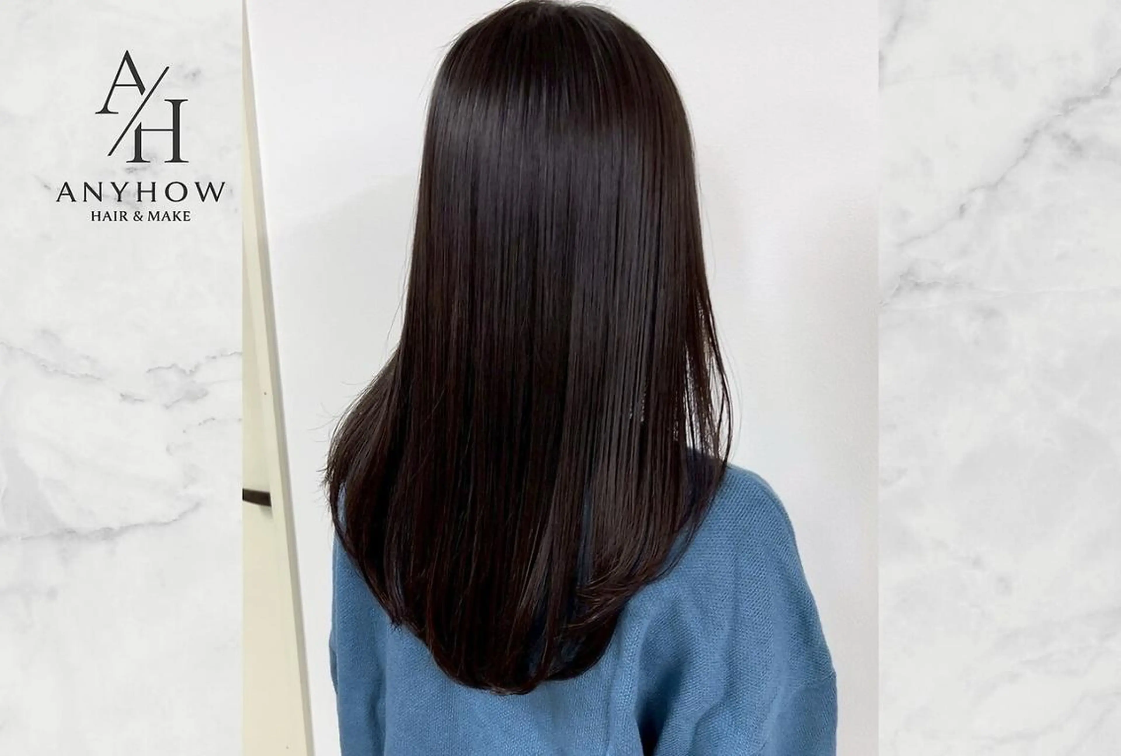 セミロング カット 縮毛矯正 Hair&Make anyhowのヘアスタイル