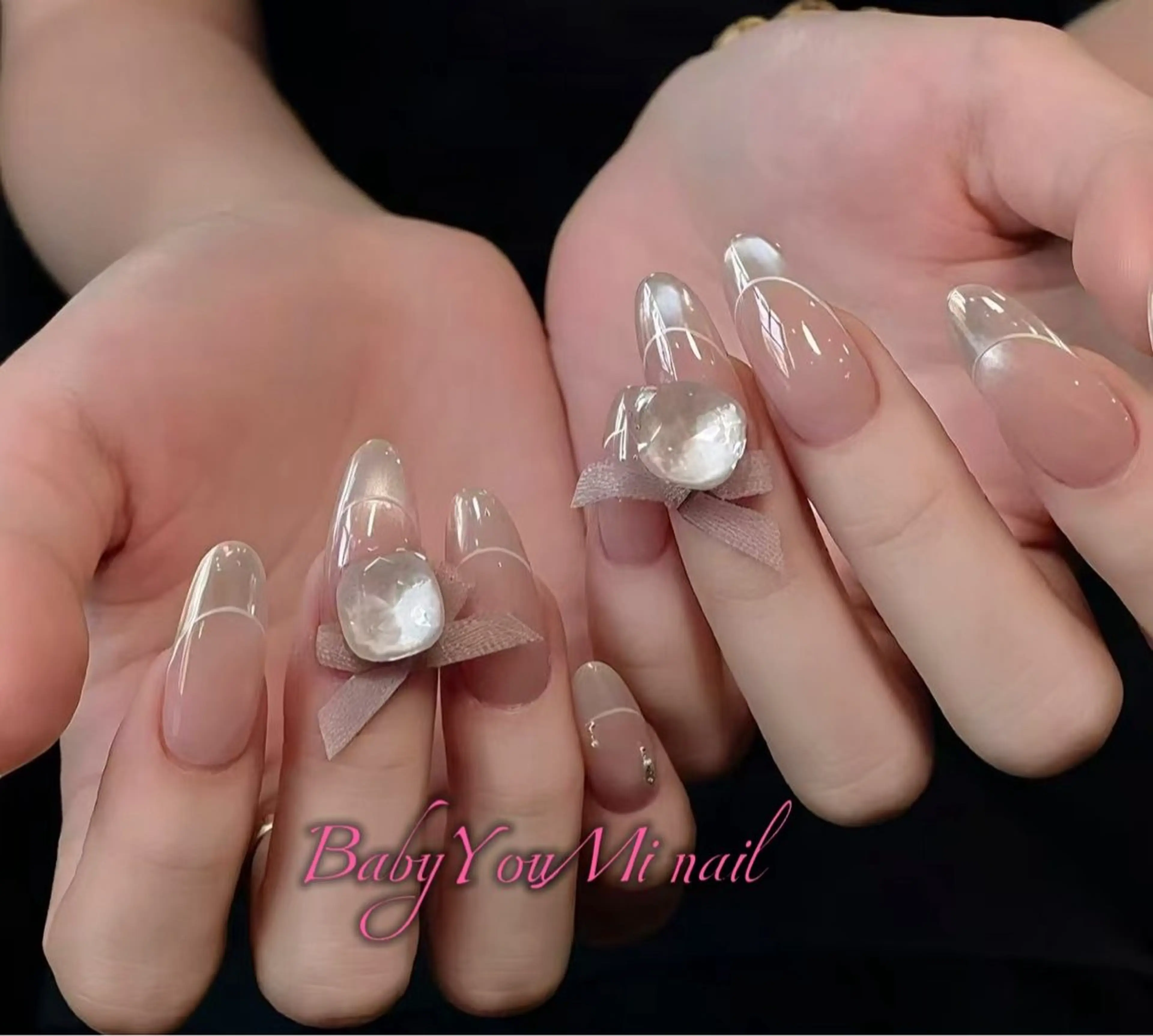 ネイル オーロラネイル フラワーネイル フットネイル フレンチネイル ジェルネイル ハンドネイル BabyYouMi nailのネイルデザイン