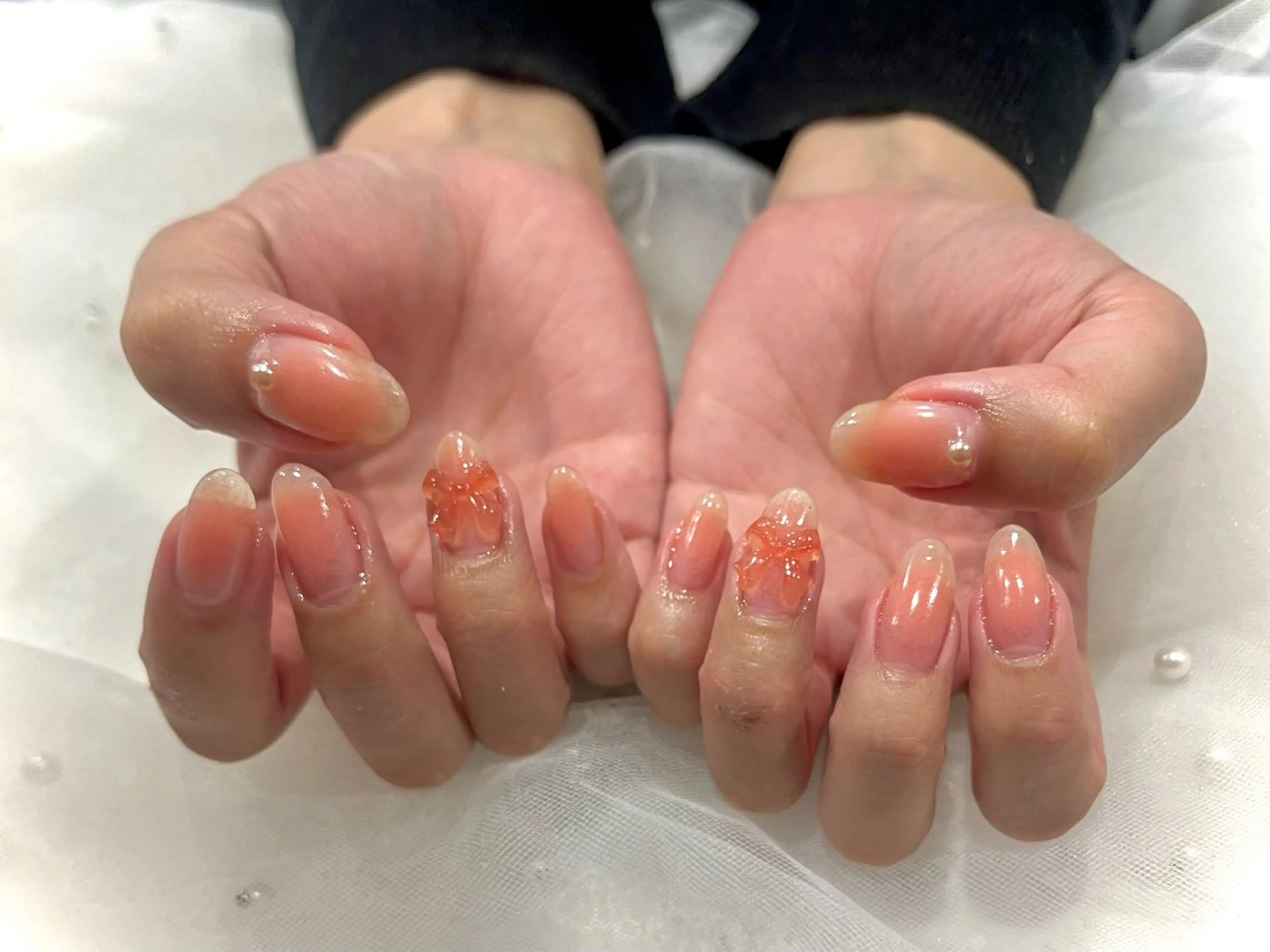 ネイル チークネイル リボン Nail salon Cielel⟡Ayaのネイルデザイン