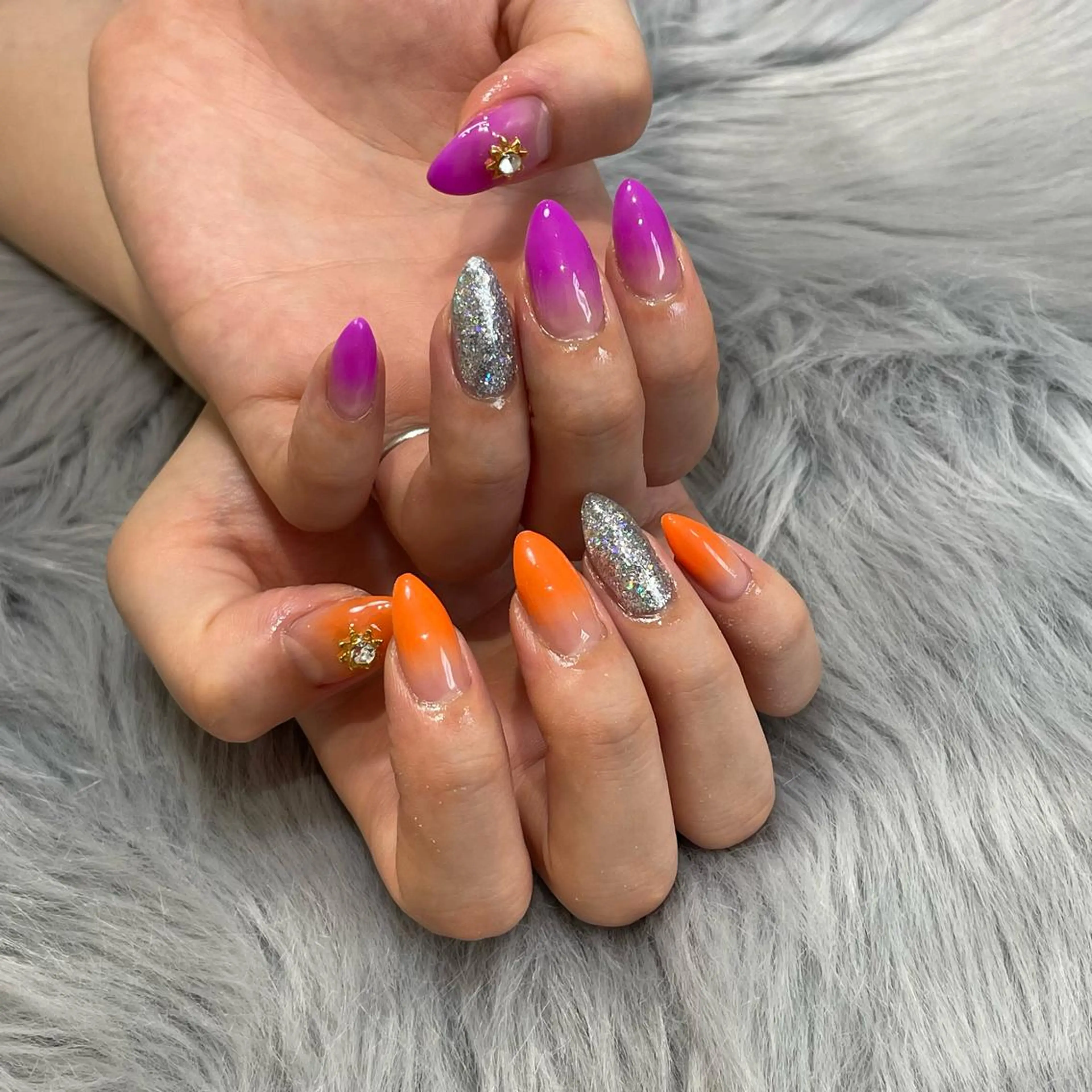 ネイル ラメ(グリッター) ハンドネイル RICO NAIL所属・RICO Nail パーツつけ放題🌈のネイルデザイン